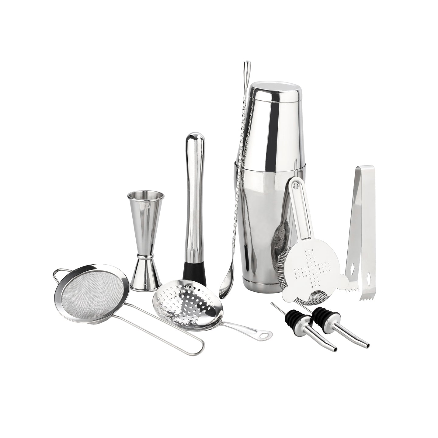 Professional Bartending Essential: Skycorps 28/18 oz Mirror Cocktail Shaker Set (11-Piece)