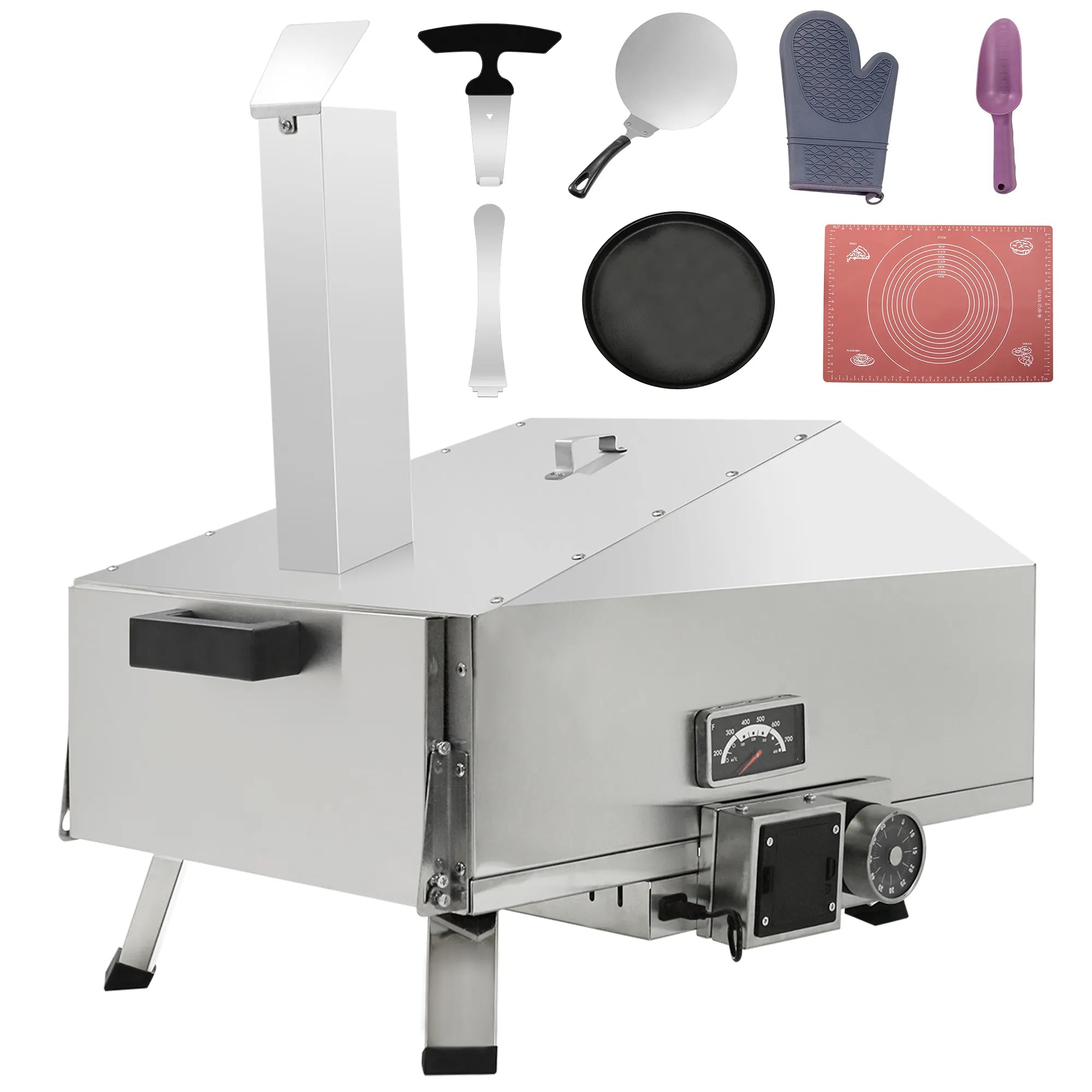 Skycorps Wood Fired Cyber Pizza Oven Silver Stainless Steel Pizza Oven