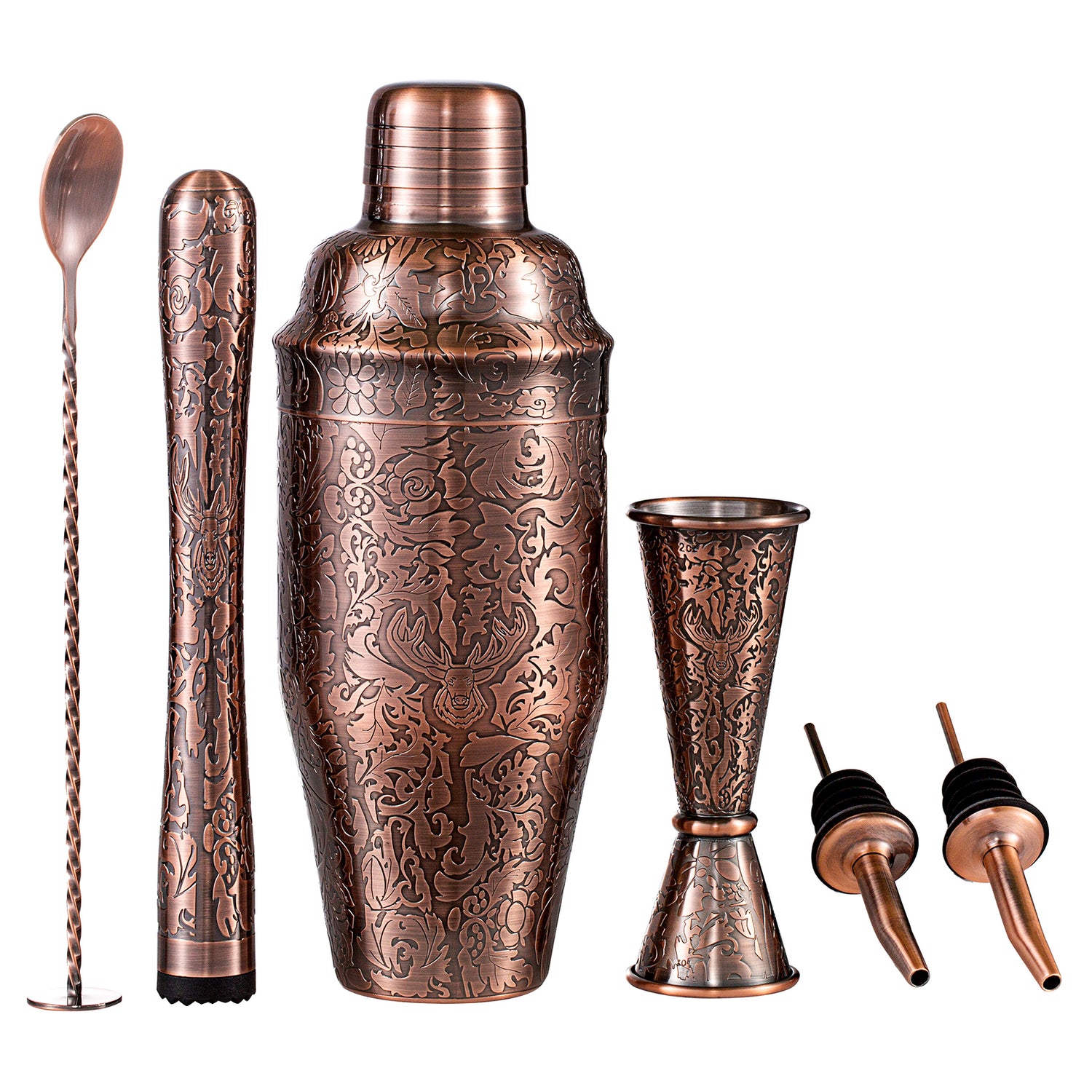 SkycorpsCopper Plated Cocktail Shaker Set