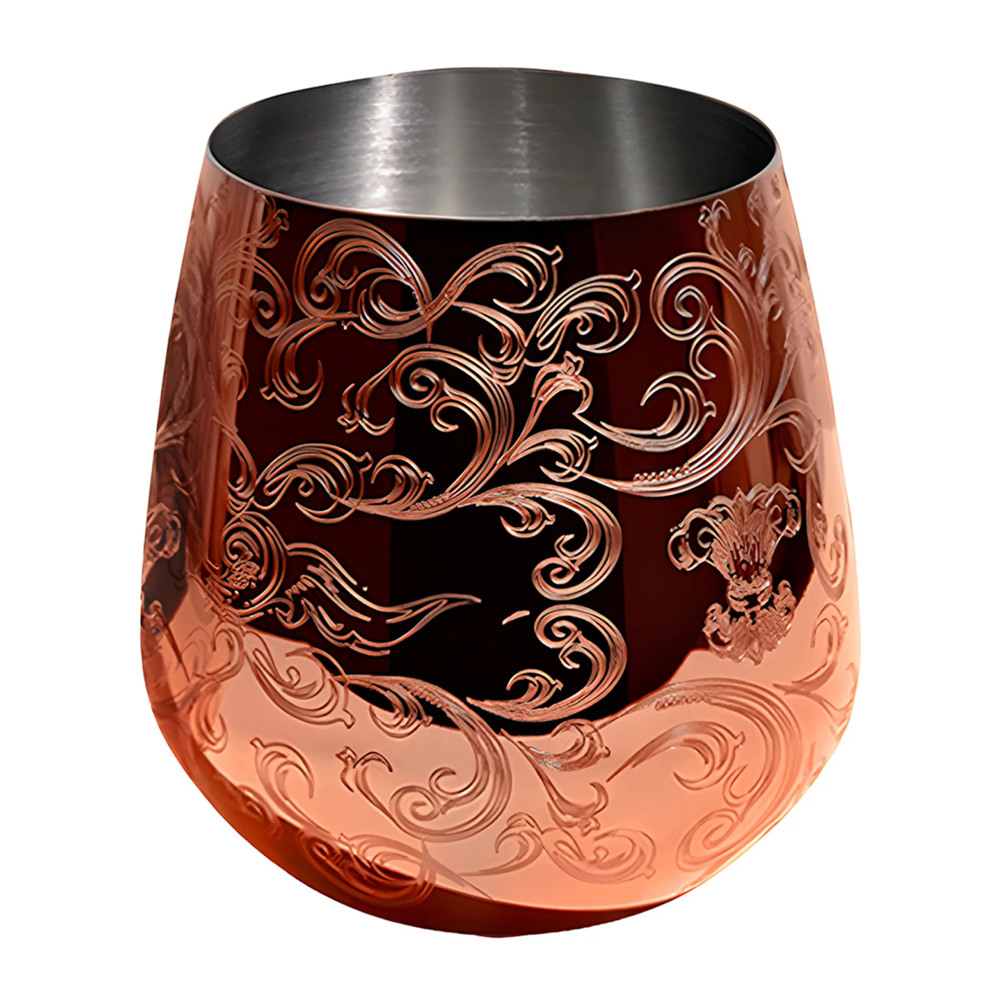 Tazas de café de acero inoxidable con forma de taza de cobre grabada Skycorps