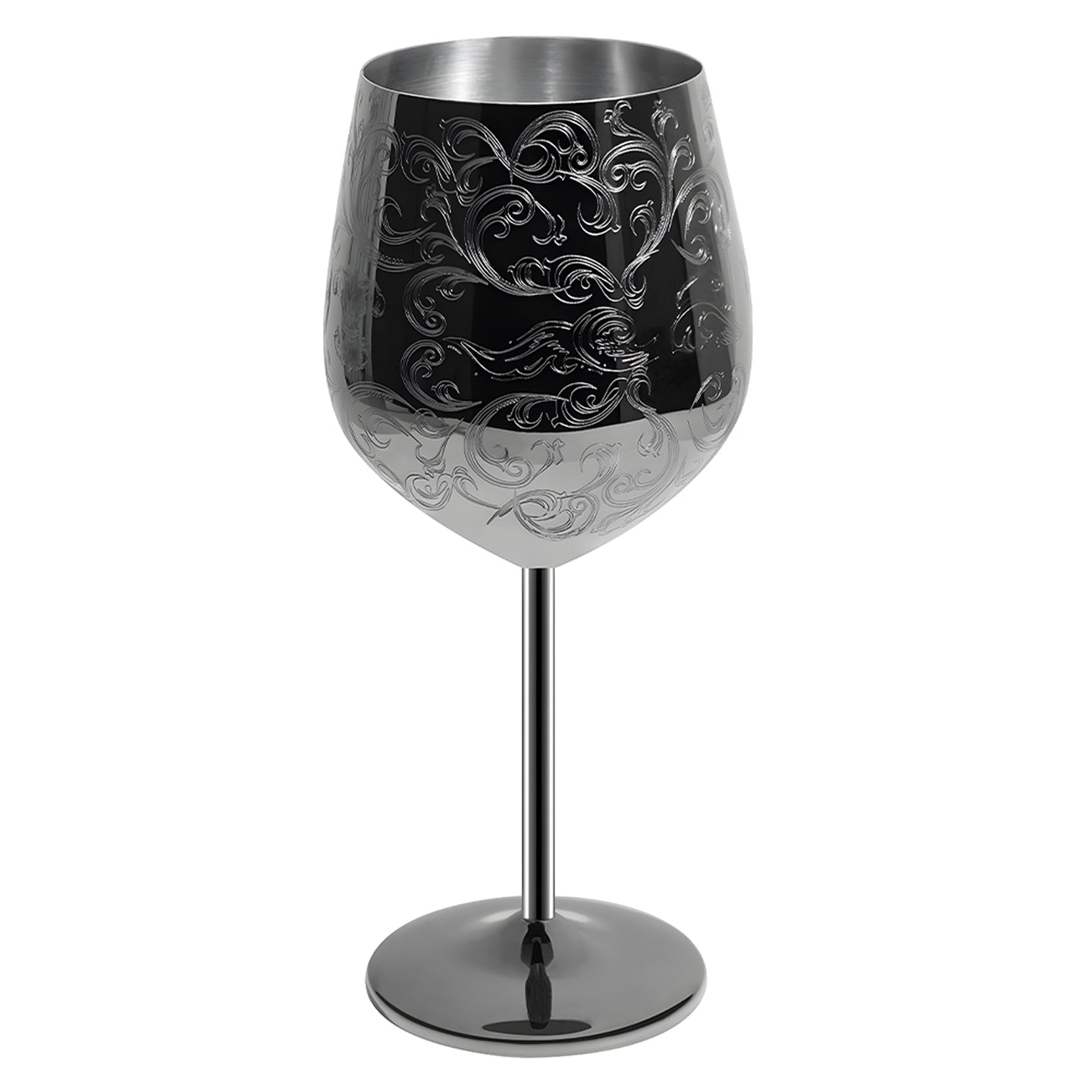 Skycrops Etched Stainless Steel Wine Glasses