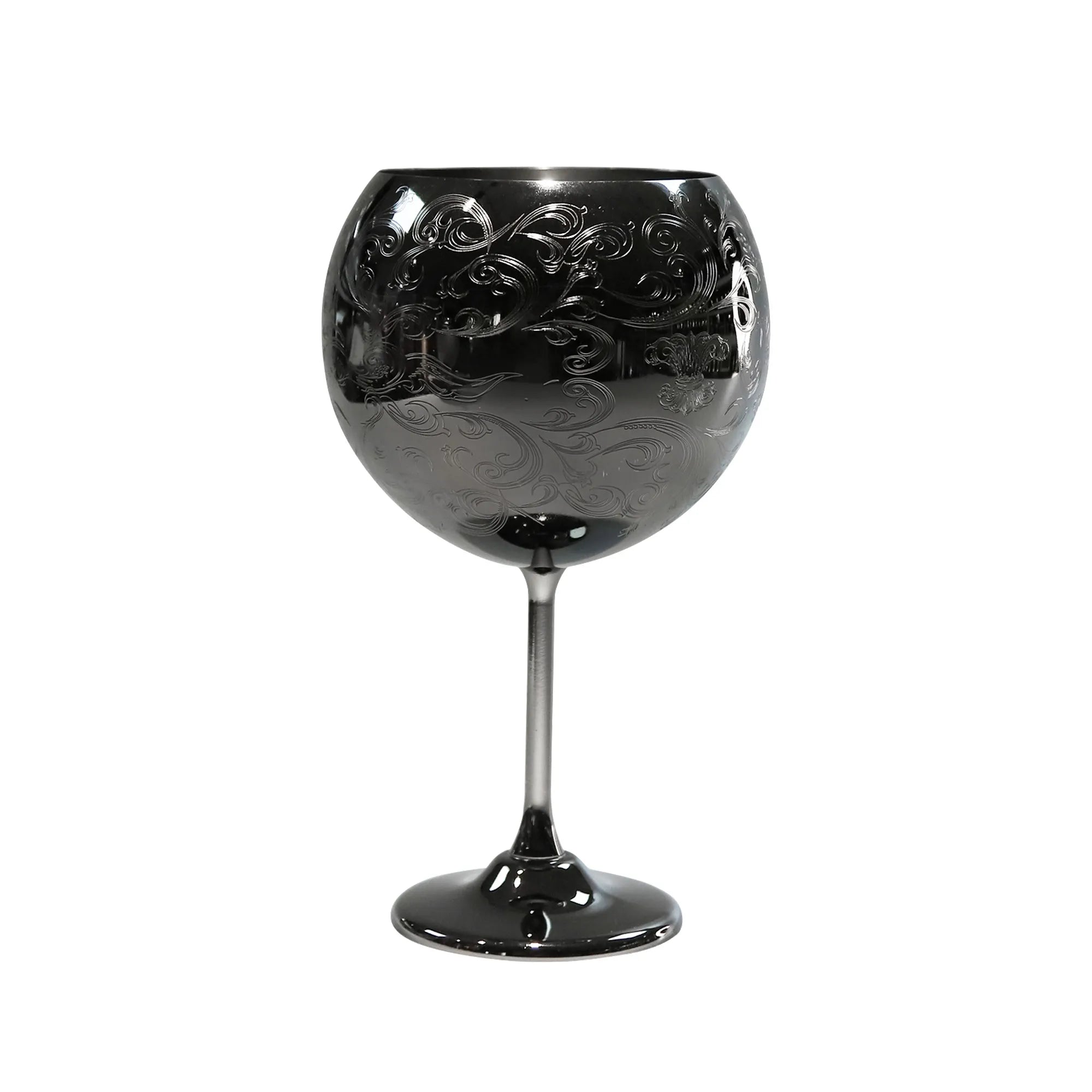 Skycrops Stainless Steel 3D Etched Baroque Spherical Cup