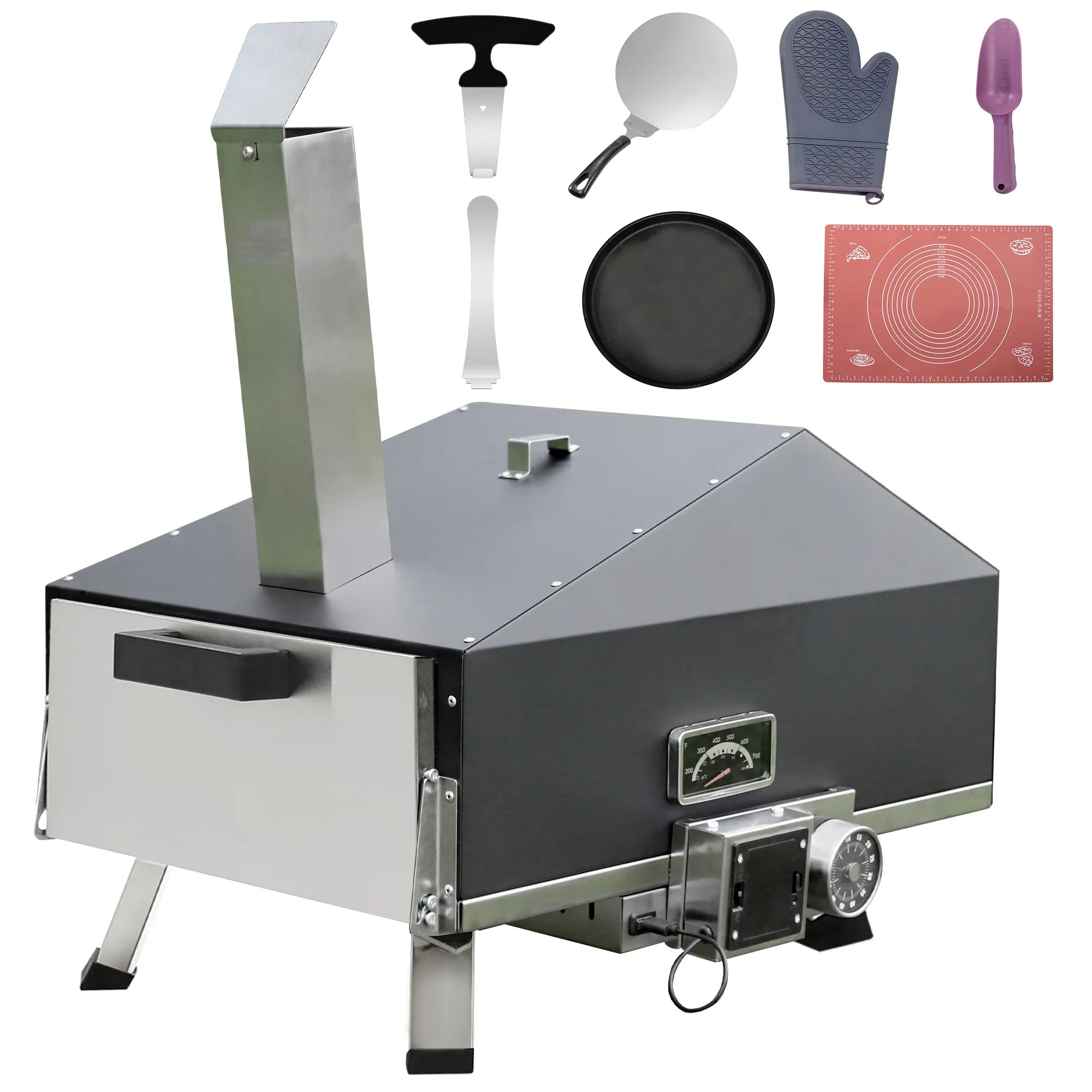 Skycorps Wood Fired Cyber Pizza Oven Silver Stainless Steel Pizza Oven