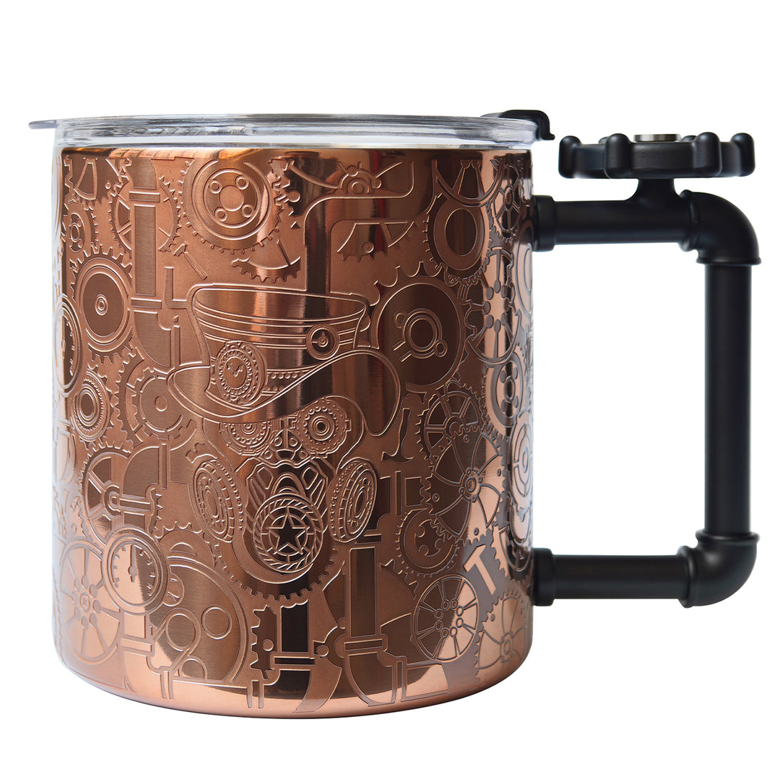 Tazas de café de acero inoxidable con forma de taza de cobre grabada Skycorps