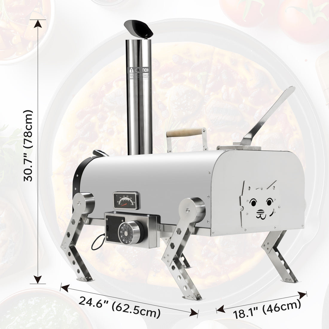 Skycorps 12 Inch Pizza Oven Silver Camping Outdoor Pizza Oven