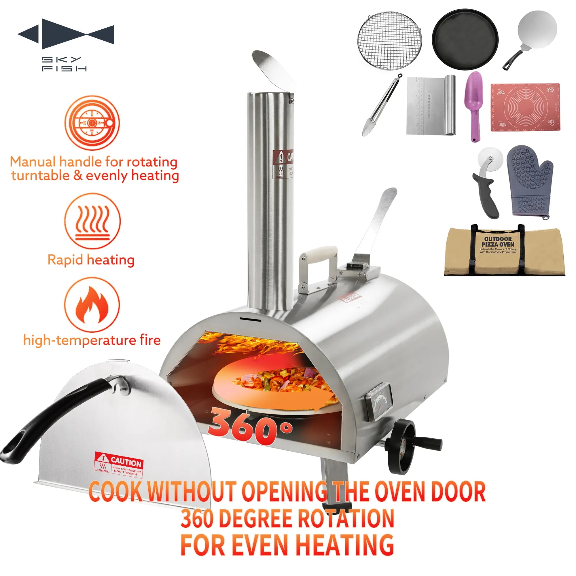 Skycorps Semi Auto Quickly Bake Pizza Oven Stainless Steel Pizza Grill Oven