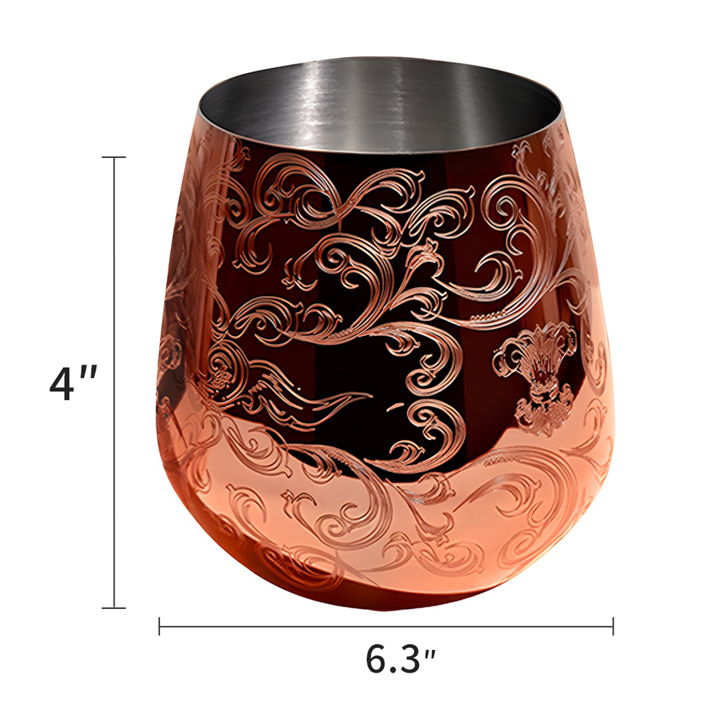 Tasses à café en acier inoxydable avec tasse en cuivre gravé Skycorps