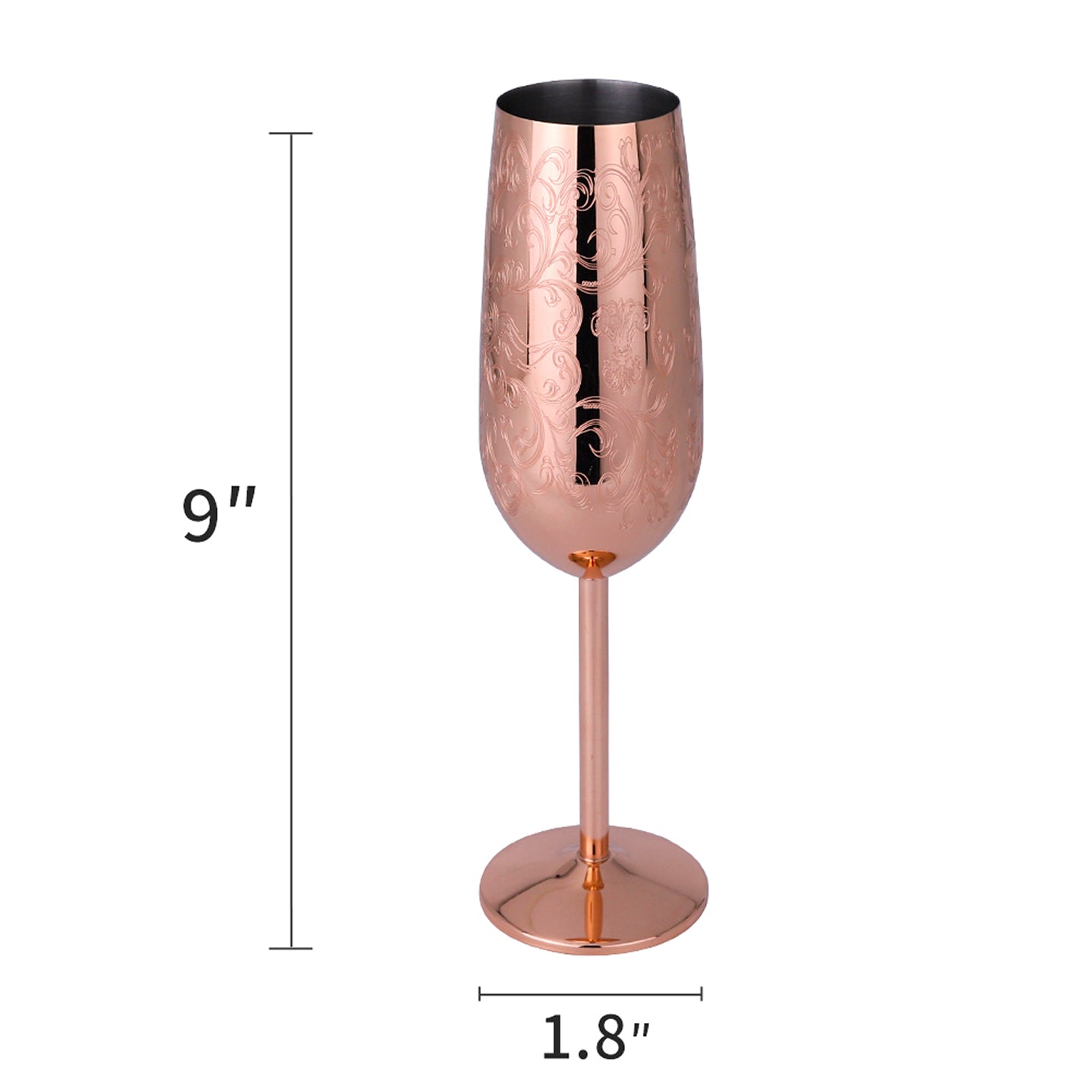 Tazas de café de acero inoxidable con forma de taza de cobre grabada Skycorps