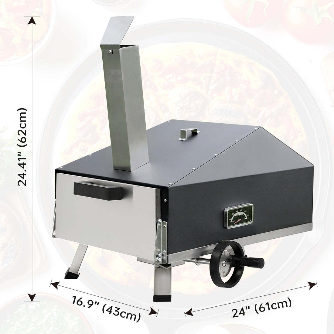 Skycorps Portable Outdoor Cyber Pizza Oven With 12 Inch Pizza Stone