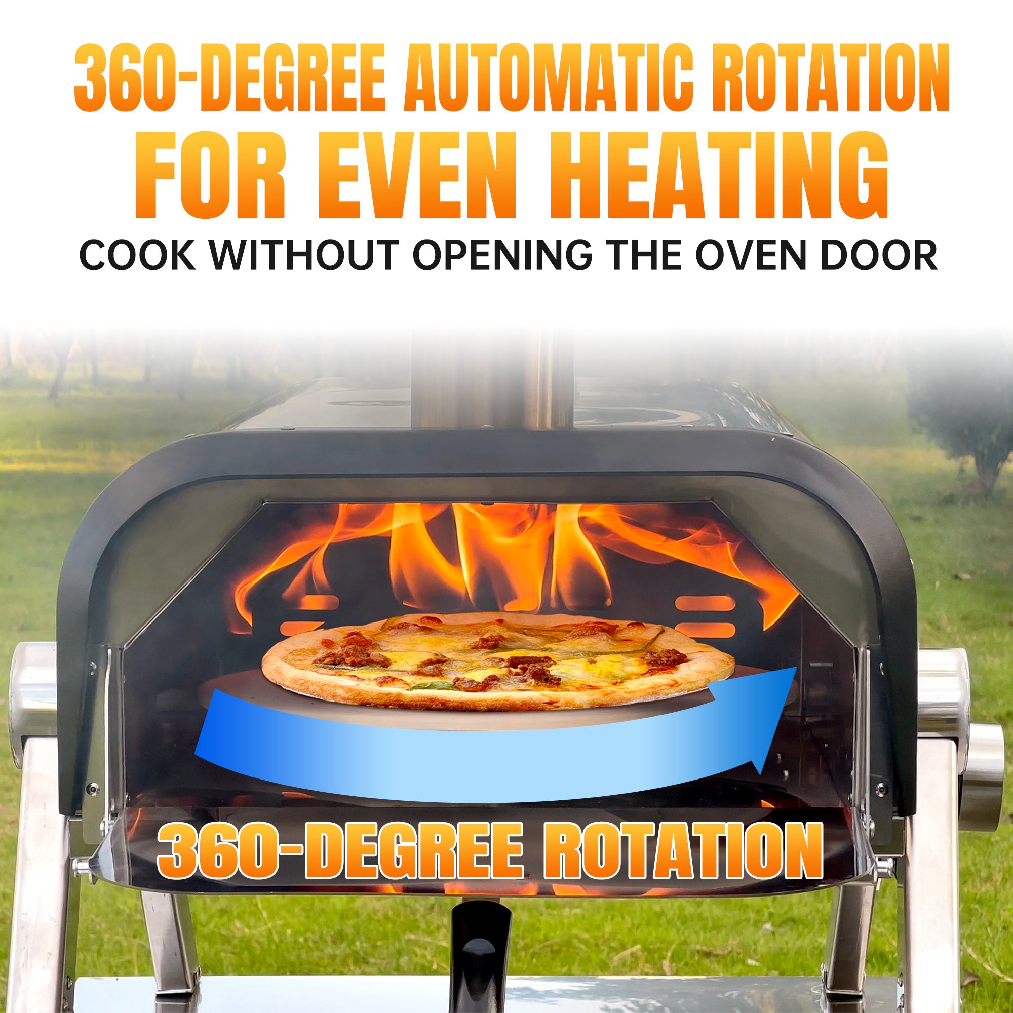 Skycorps Robot Dog Silver Portable Pizza Oven Wood Pellet Outdoor 12 Inch Pizza Oven