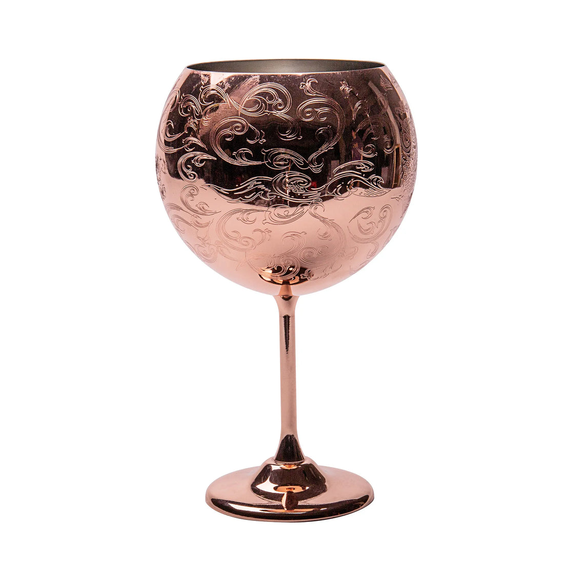 Skycrops Stainless Steel 3D Etched Baroque Spherical Cup