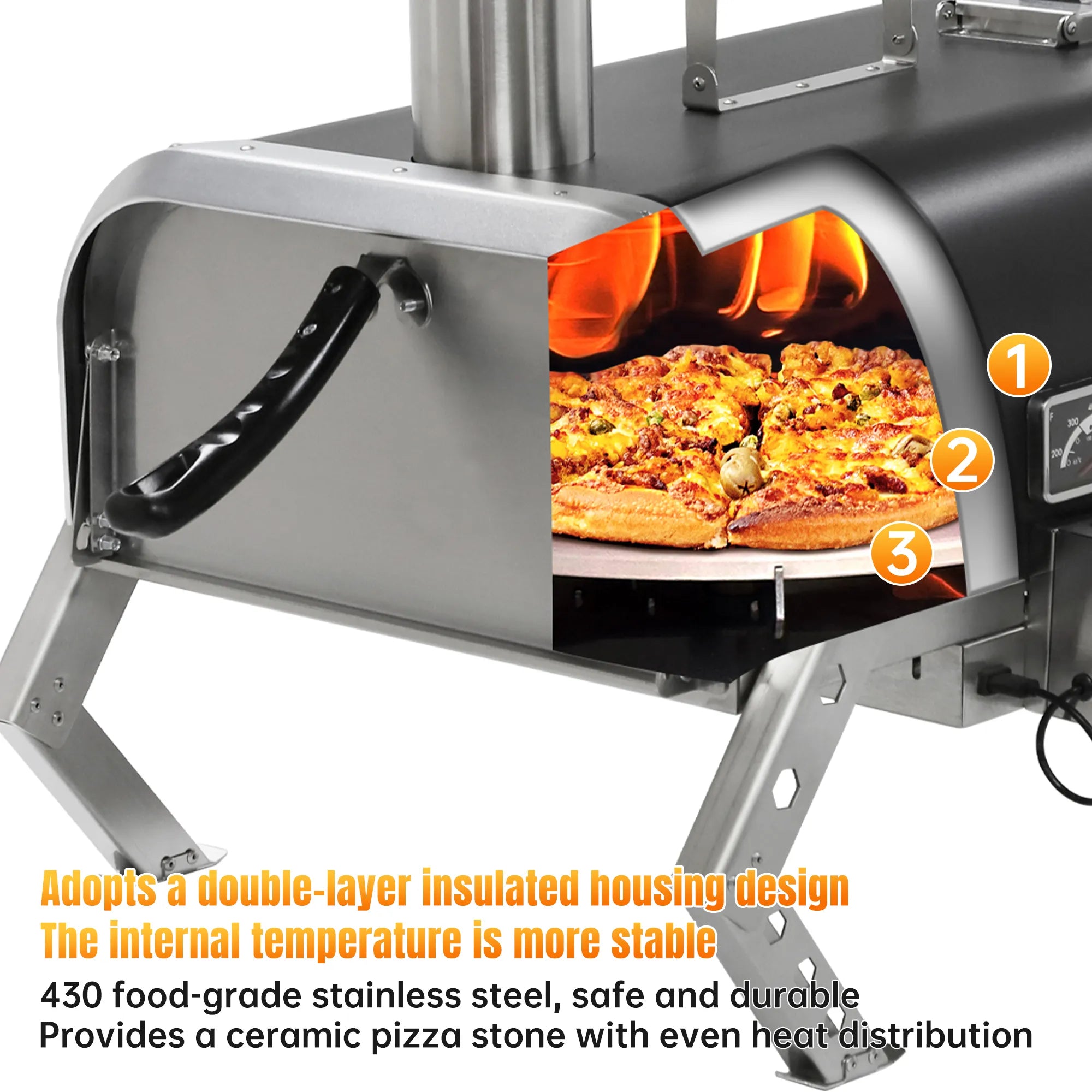 Skycorps 12 Inch Wood Fired Pizza Oven Portable Outdoor Pizza Oven