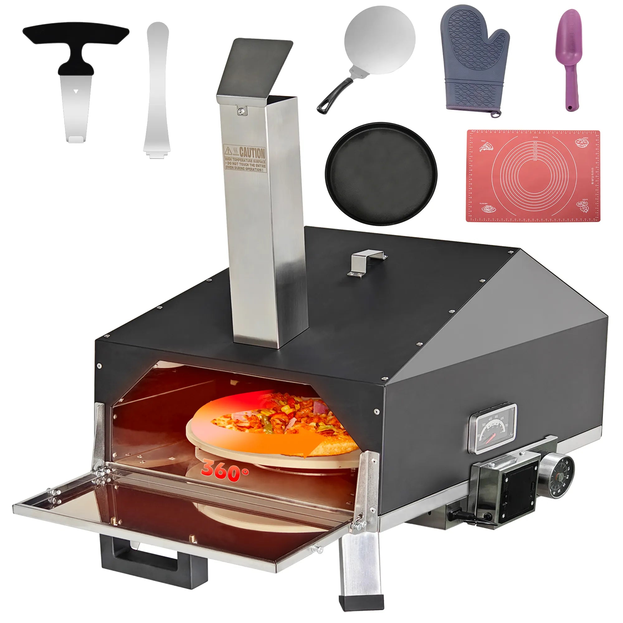 Skycorps Wood Fired Cyber Pizza Oven Silver Stainless Steel Pizza Oven