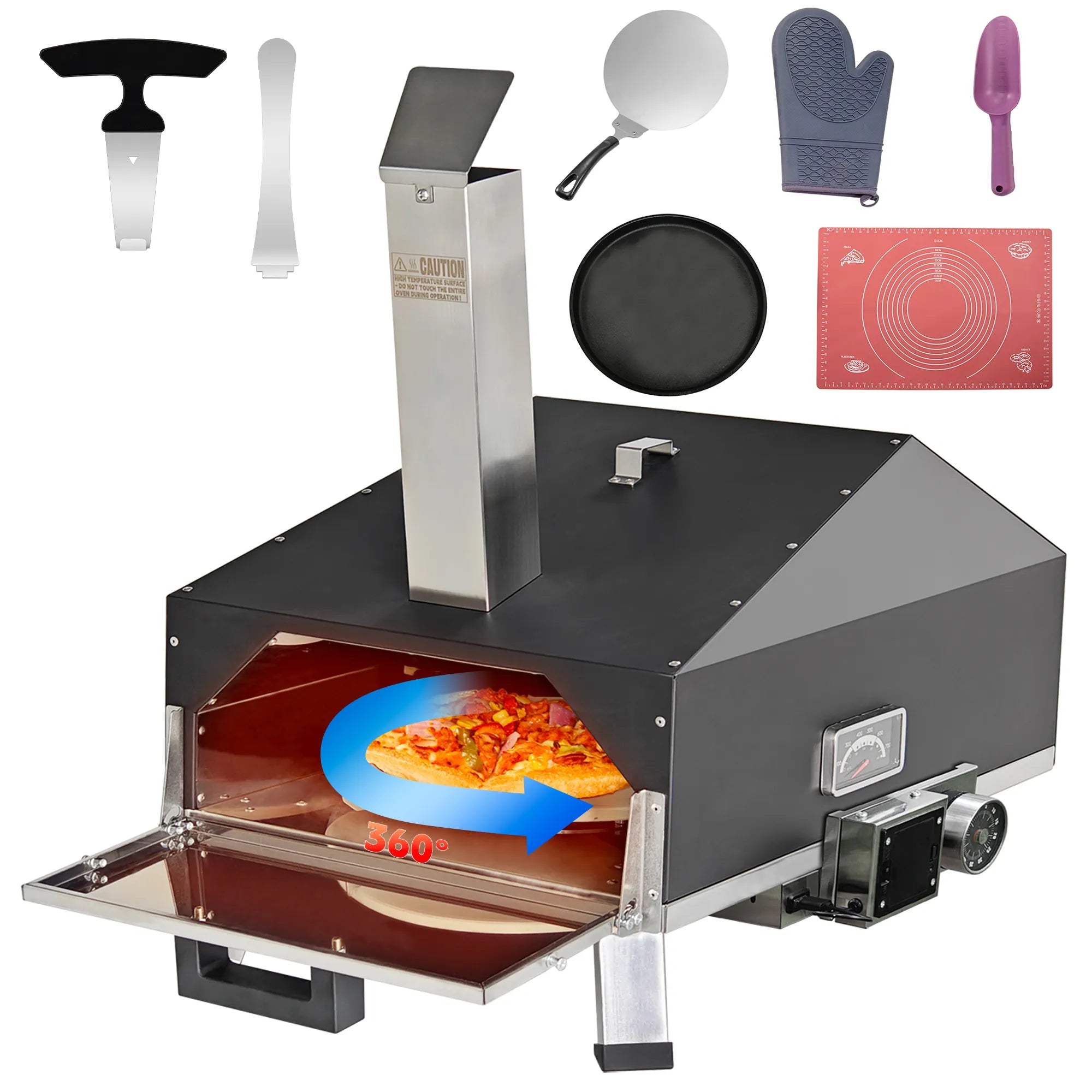 Skycorps Wood Fired Cyber Pizza Oven Silver Stainless Steel Pizza Oven