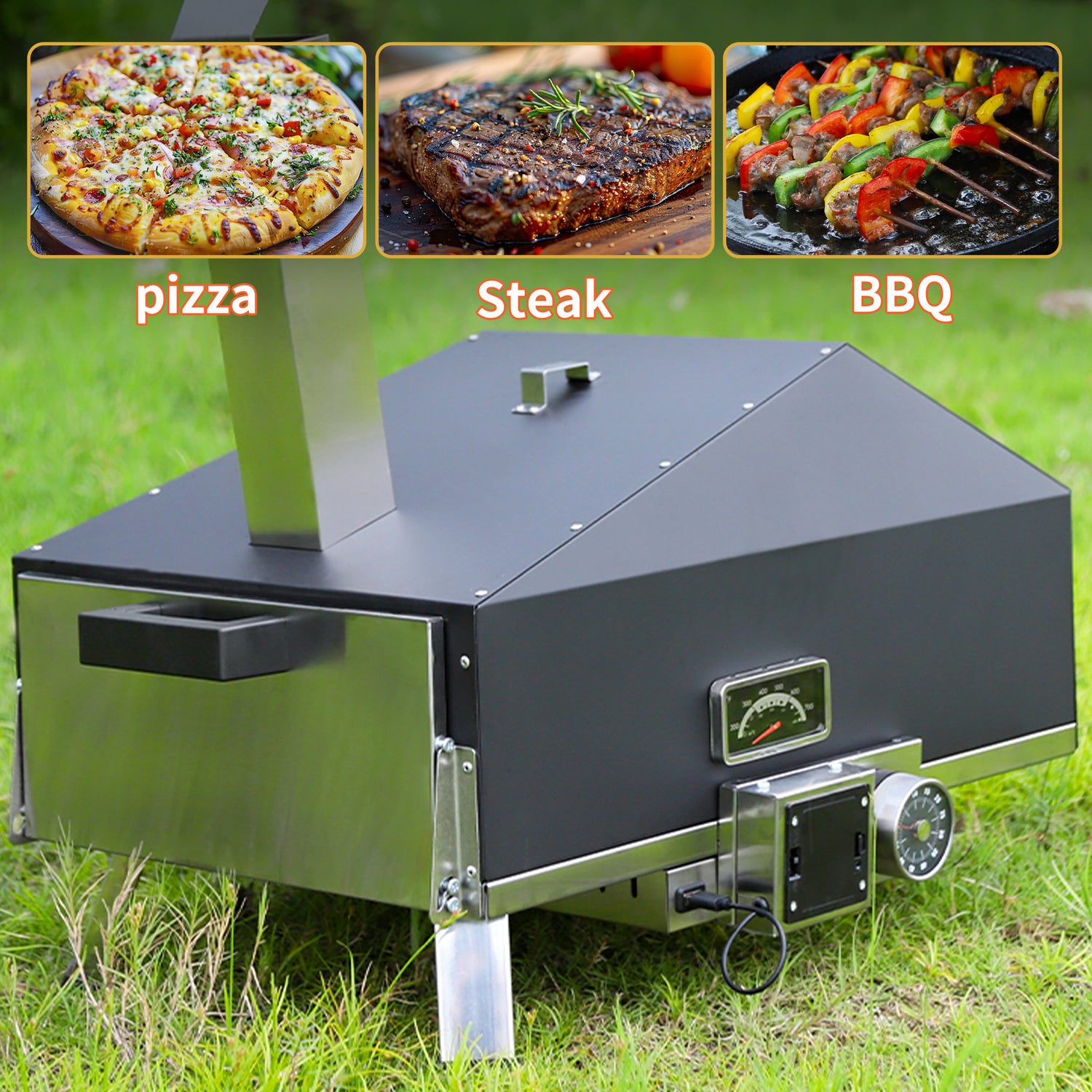 Skycorps Outdoor Pizza Oven Portable Stainless Steel Pizza Oven for Backyard Pizza Maker