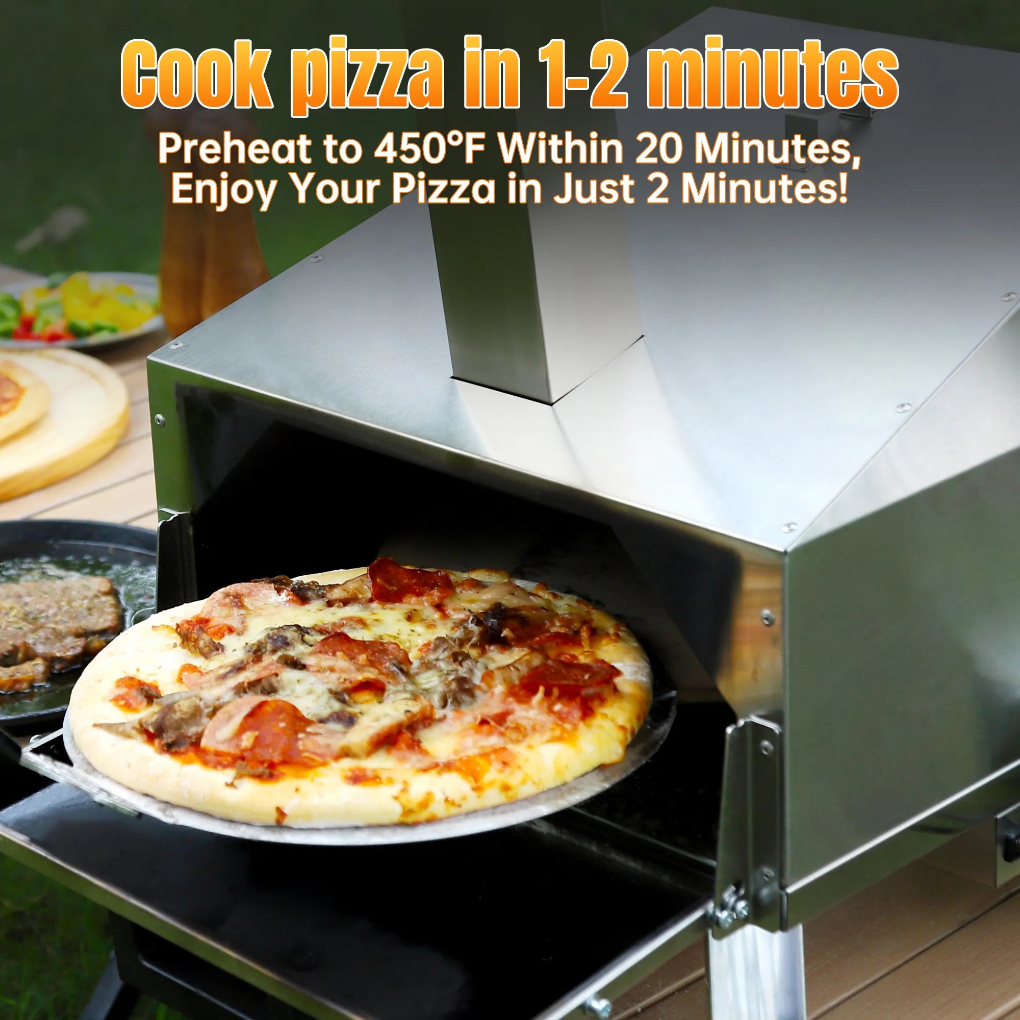 Skycorps Wood Fired Cyber Pizza Oven Silver Stainless Steel Pizza Oven