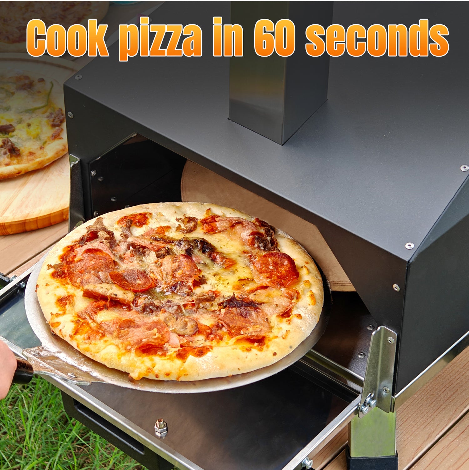 Skycorps Automatic Rotating Pizza Oven Wood Pellet Burning Backyard Camping Outdoor Pizza Oven