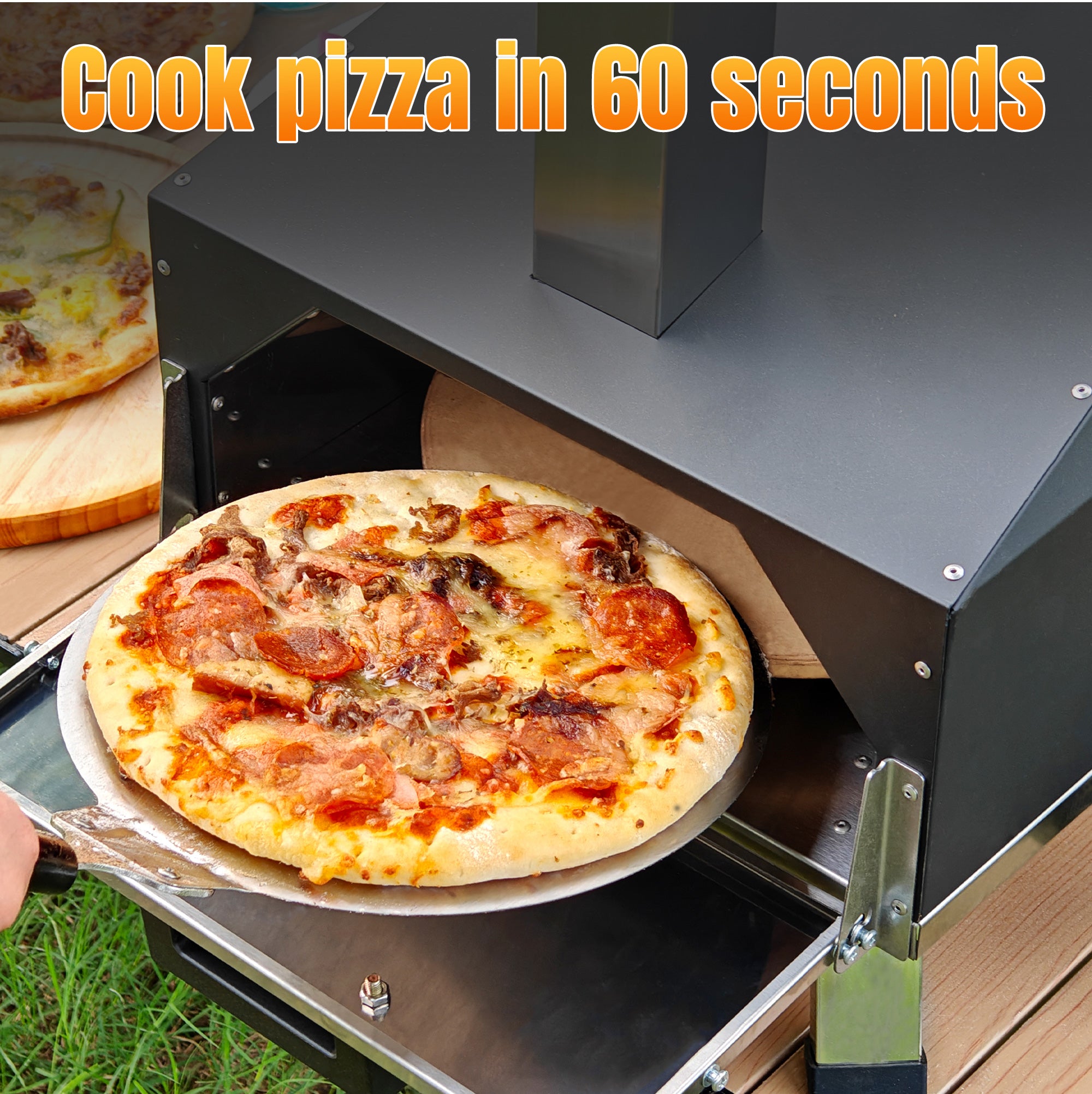 Skycorps Automatic Rotating Pizza Oven Wood Pellet Burning Backyard Camping Outdoor Pizza Oven