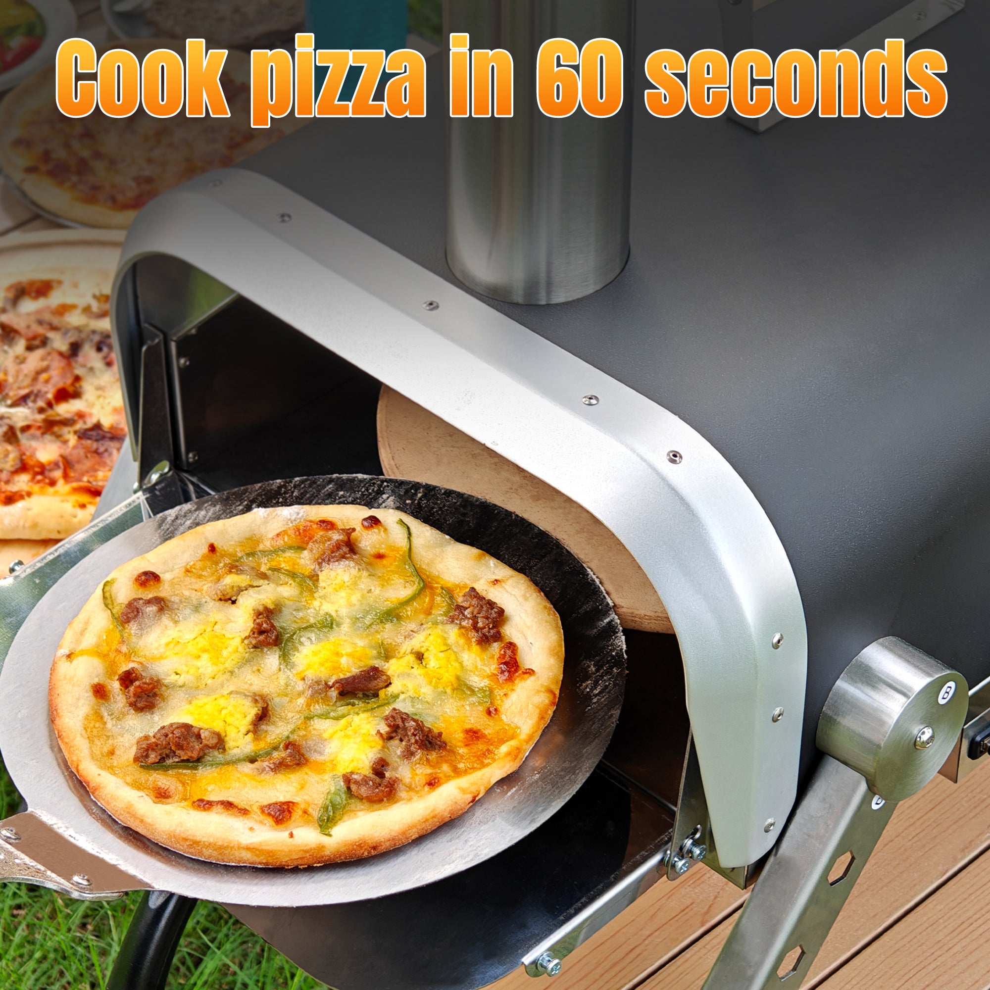 Skycorps 12 Inch Portable Pizza Stove Black Wood Fired Pizza Oven For Outside Camping