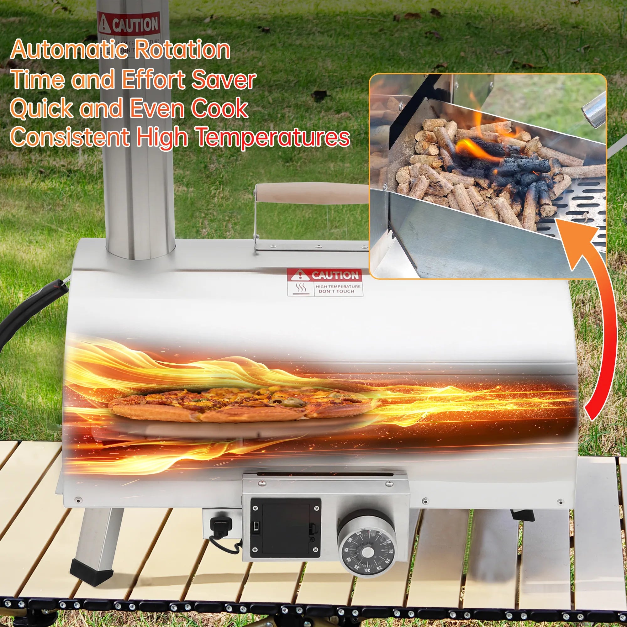 Skycorps Pizza Oven Automatic Rotating Outdoor Pizza Maker Oven