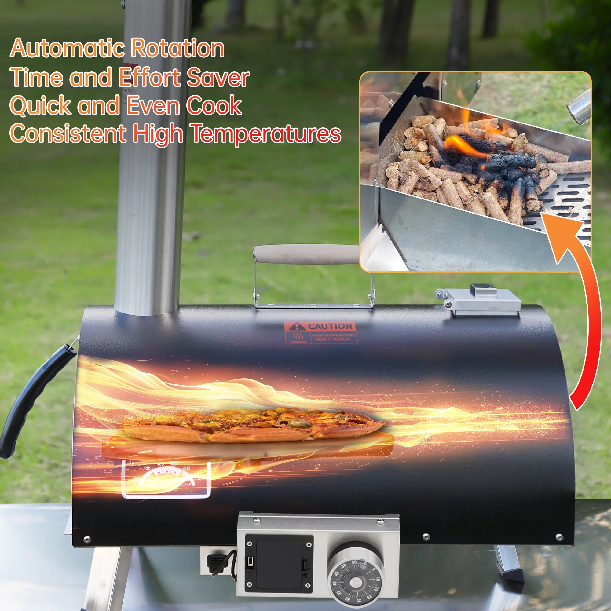 Skycorps Pizza Oven Automatic Rotating Outdoor Pizza Maker Oven