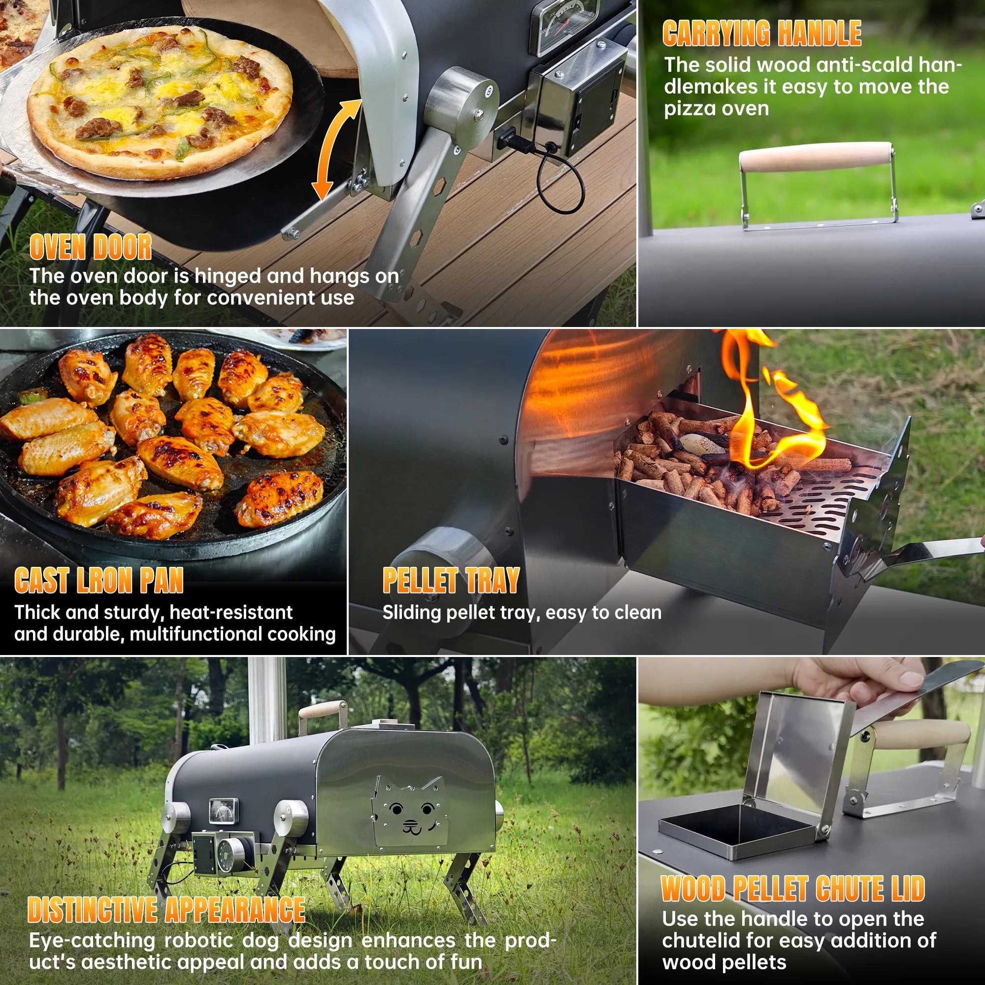 Skycorps 12 Inch Wood Fired Pizza Oven Portable Outdoor Pizza Oven