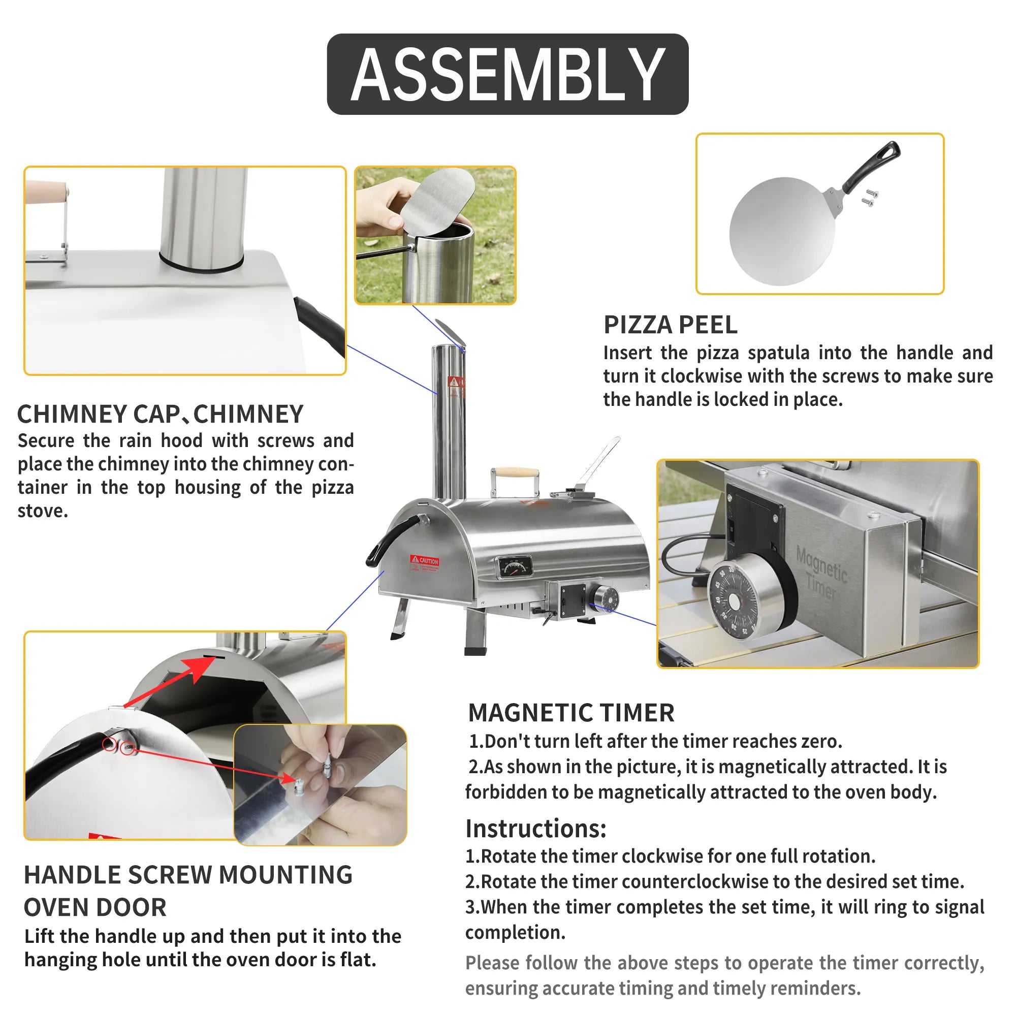 Skycorps Pizza Oven Automatic Rotating Outdoor Pizza Maker Oven