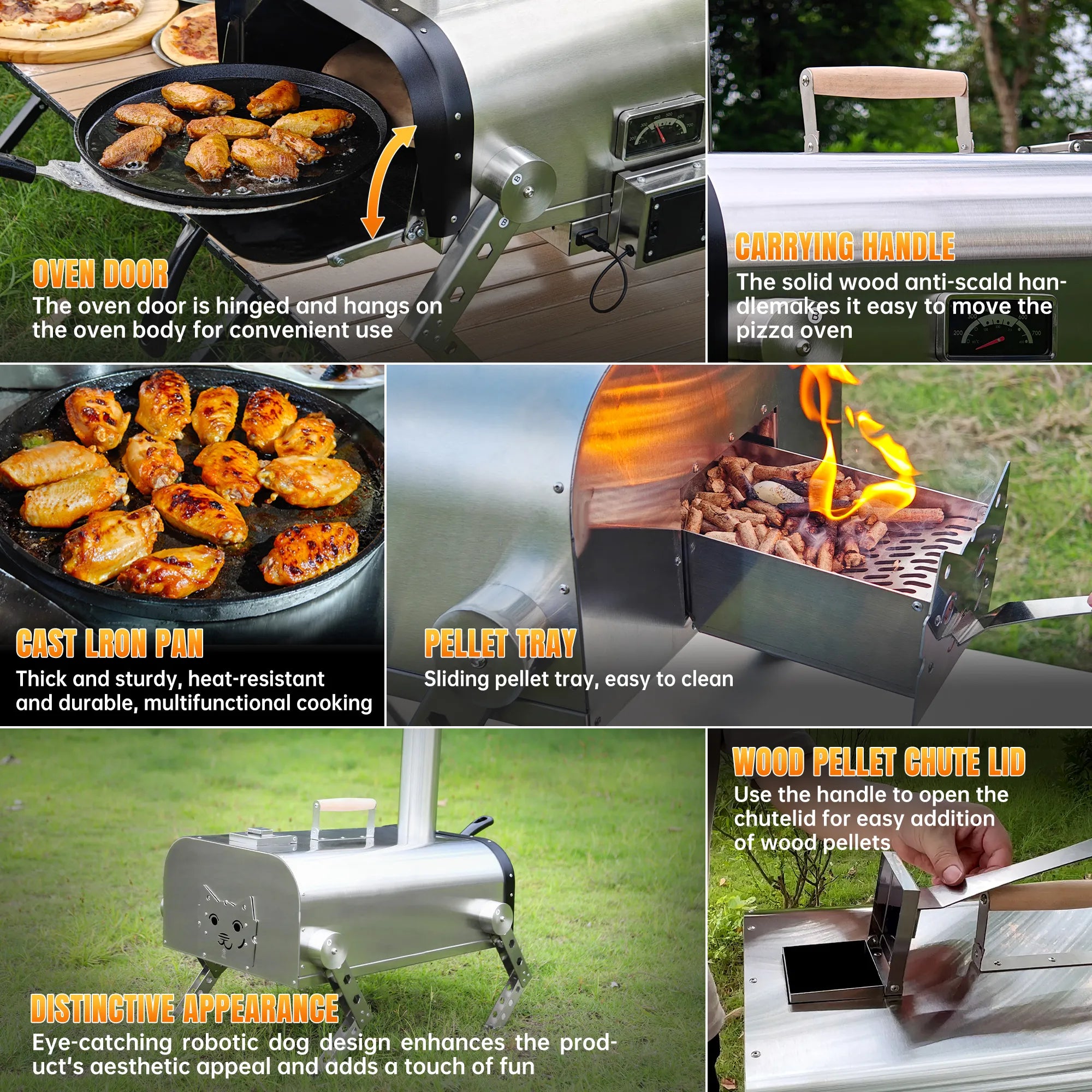 Skycorps 12 Inch Wood Fired Pizza Oven Portable Outdoor Pizza Oven