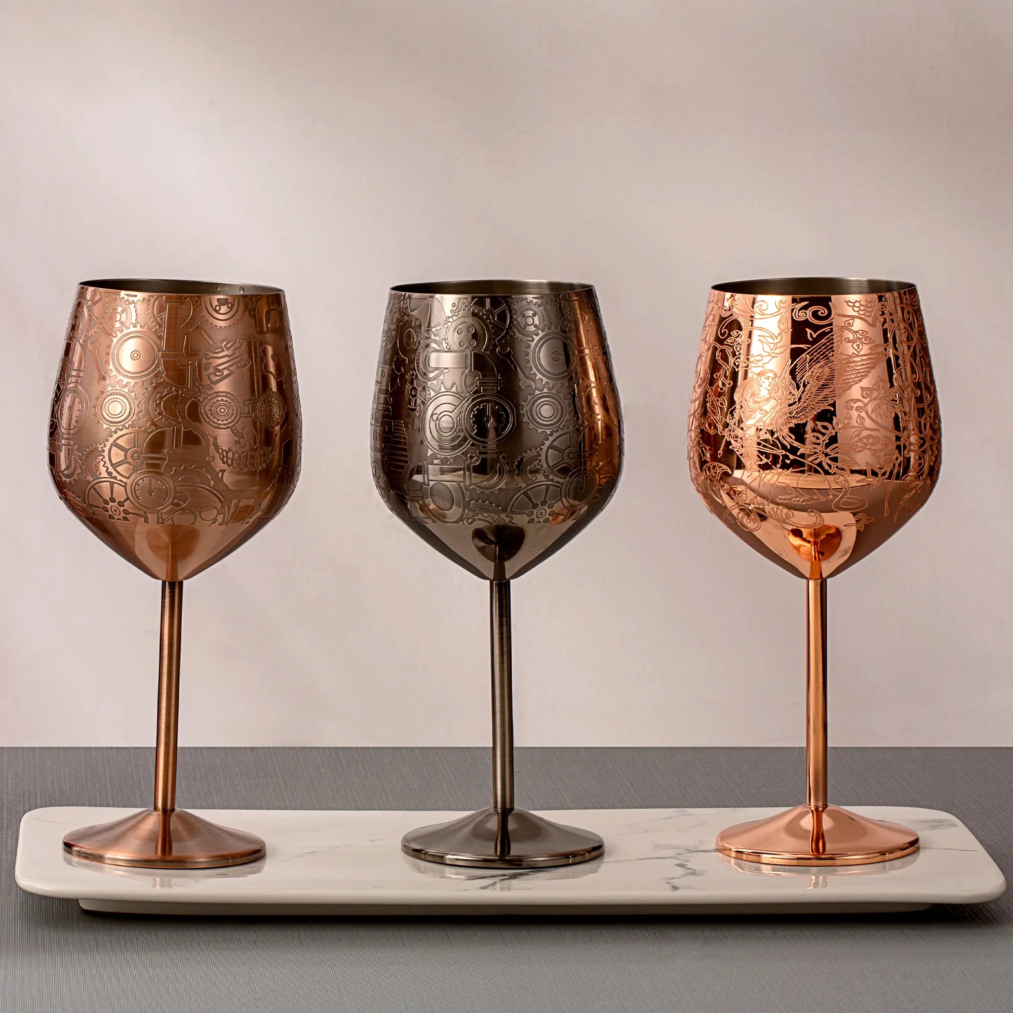 Tasses à café en acier inoxydable avec tasse en cuivre gravé Skycorps