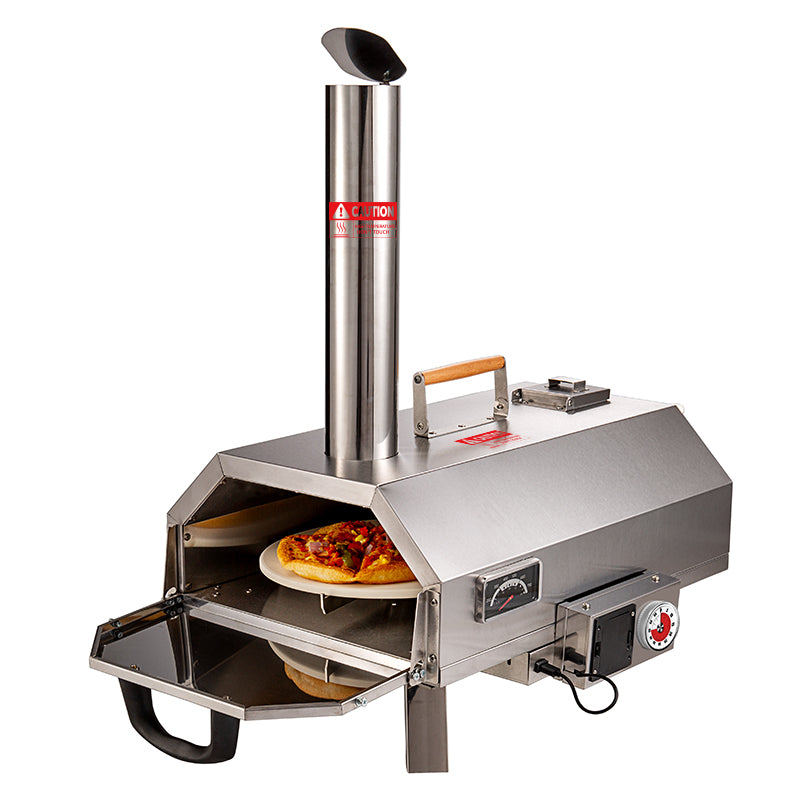 Trapezoidal 360 Degree Automatic Rotating Silver Outdoor Pizza Oven