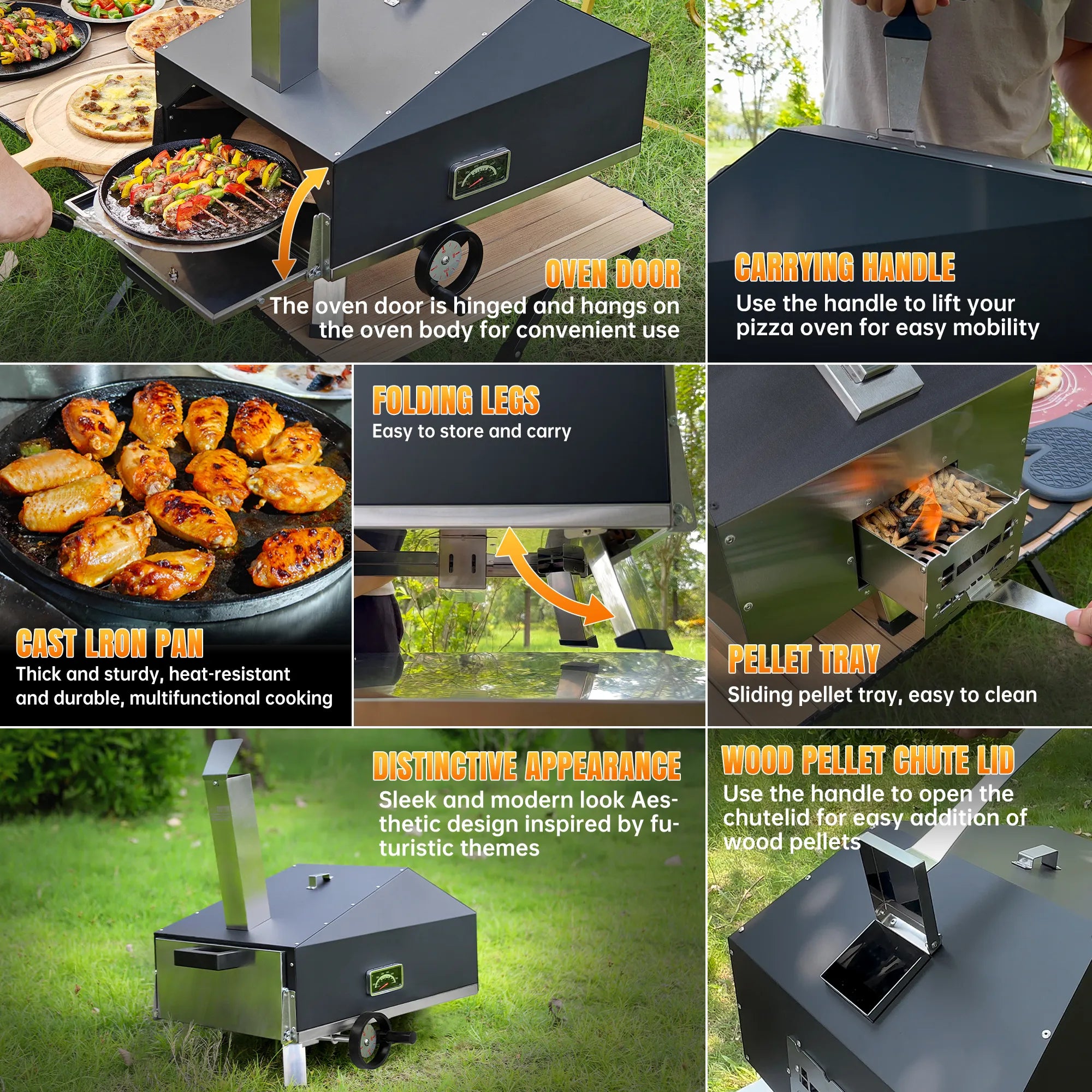 Skycorps Portable Outdoor Cyber Pizza Oven With 12 Inch Pizza Stone
