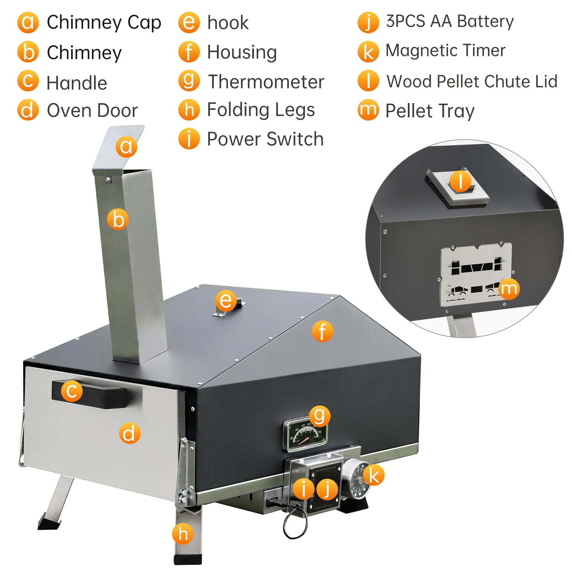 Skycorps Wood Fired Cyber Pizza Oven Silver Stainless Steel Pizza Oven