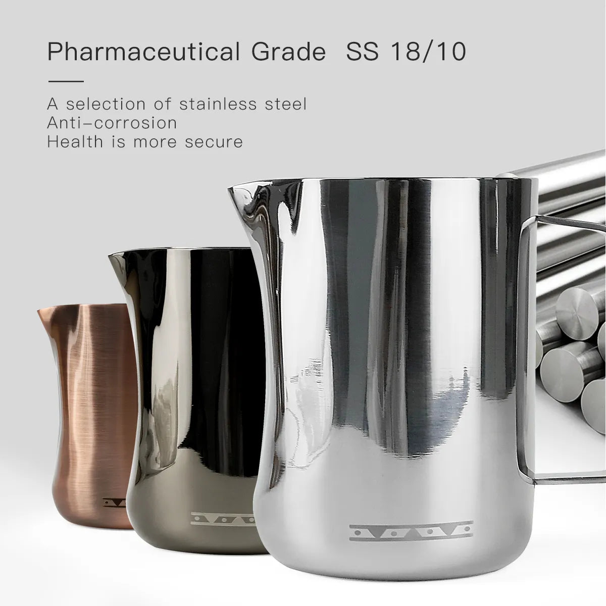 Skycrops 12oz Milk Frothing Pitcher Stainless Steel Milk Frother Cup Steaming Cappuccino Espresso Machine Accessories Barista Tools