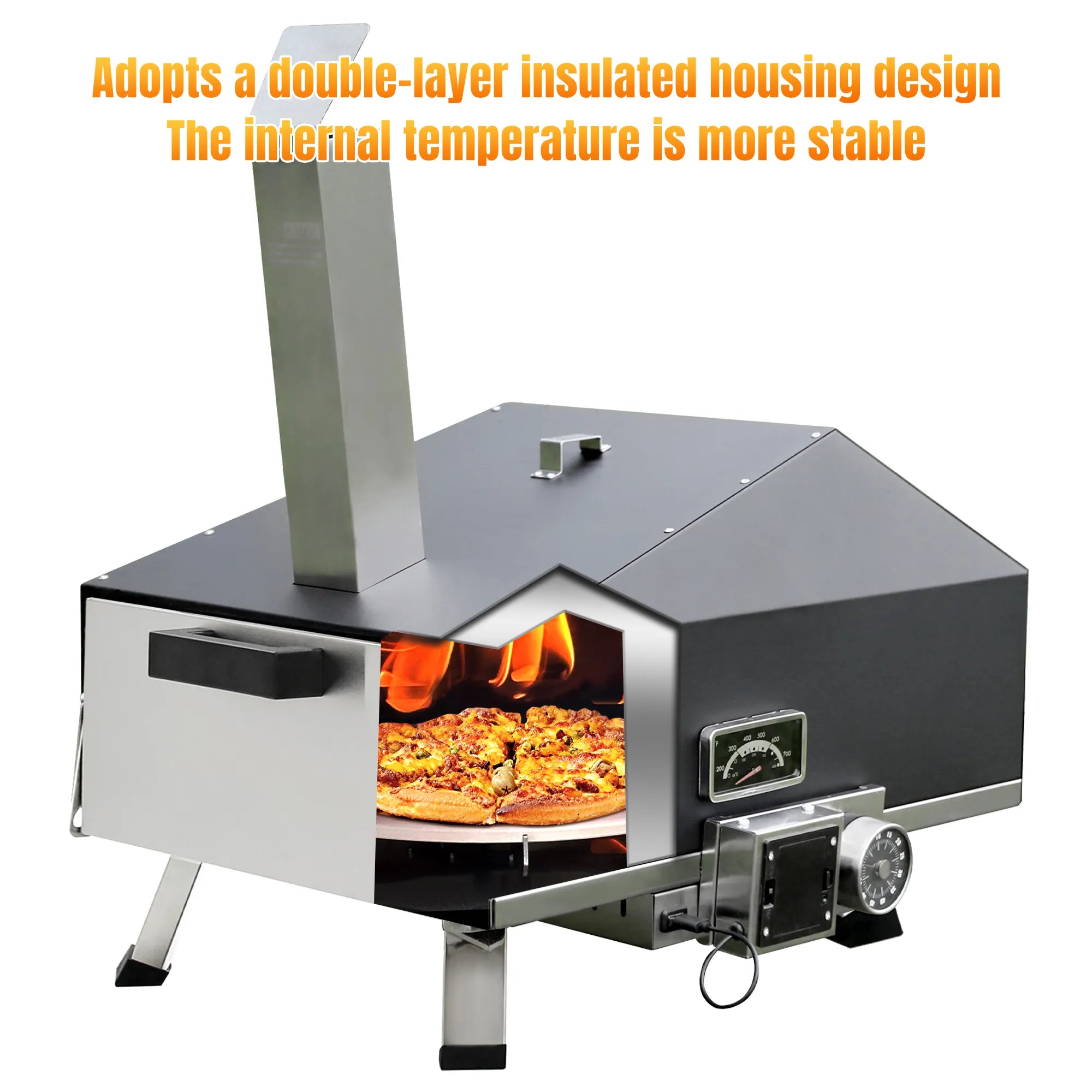Skycorps Wood Fired Cyber Pizza Oven Silver Stainless Steel Pizza Oven