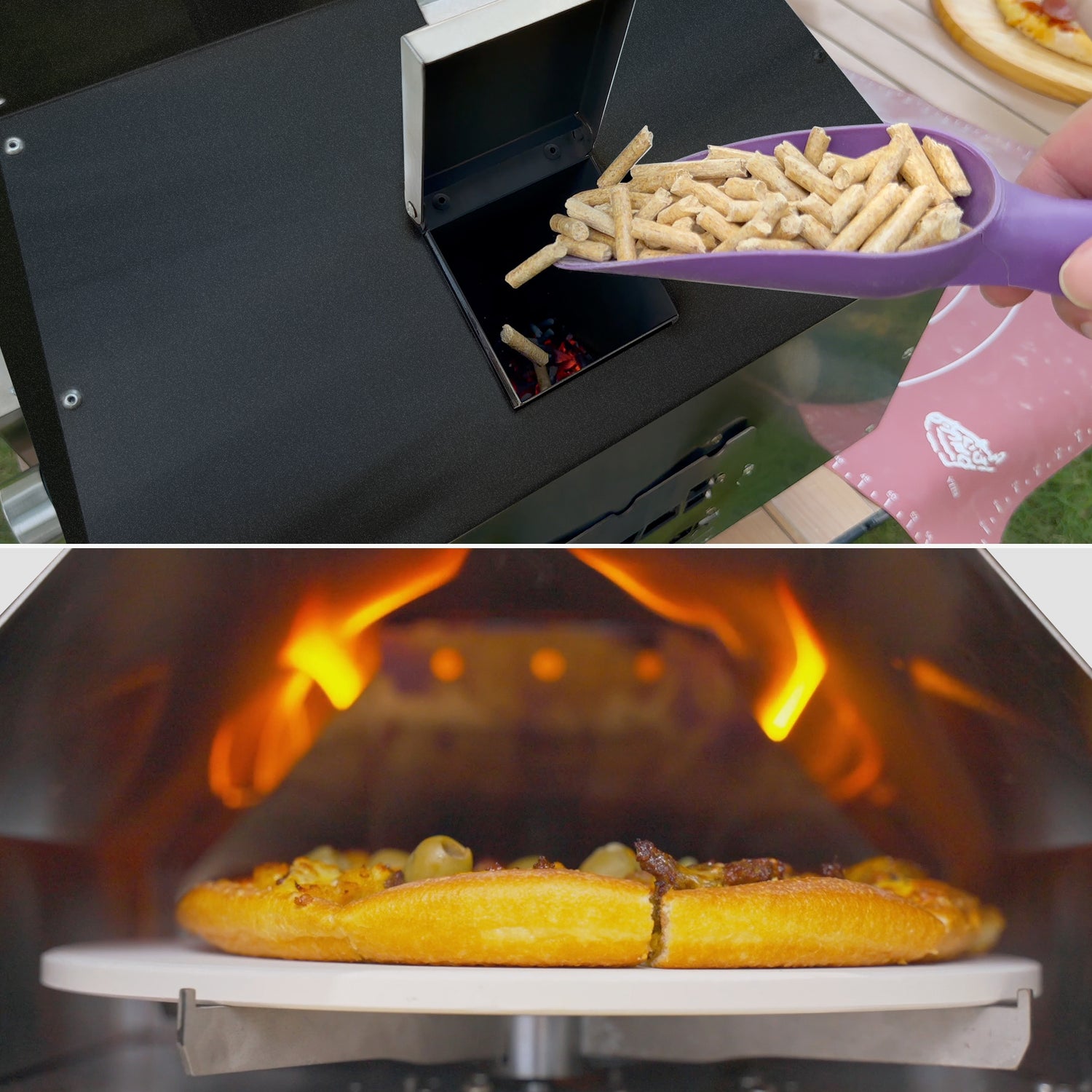 Skycorps Automatic Rotating Pizza Oven Wood Pellet Burning Backyard Camping Outdoor Pizza Oven