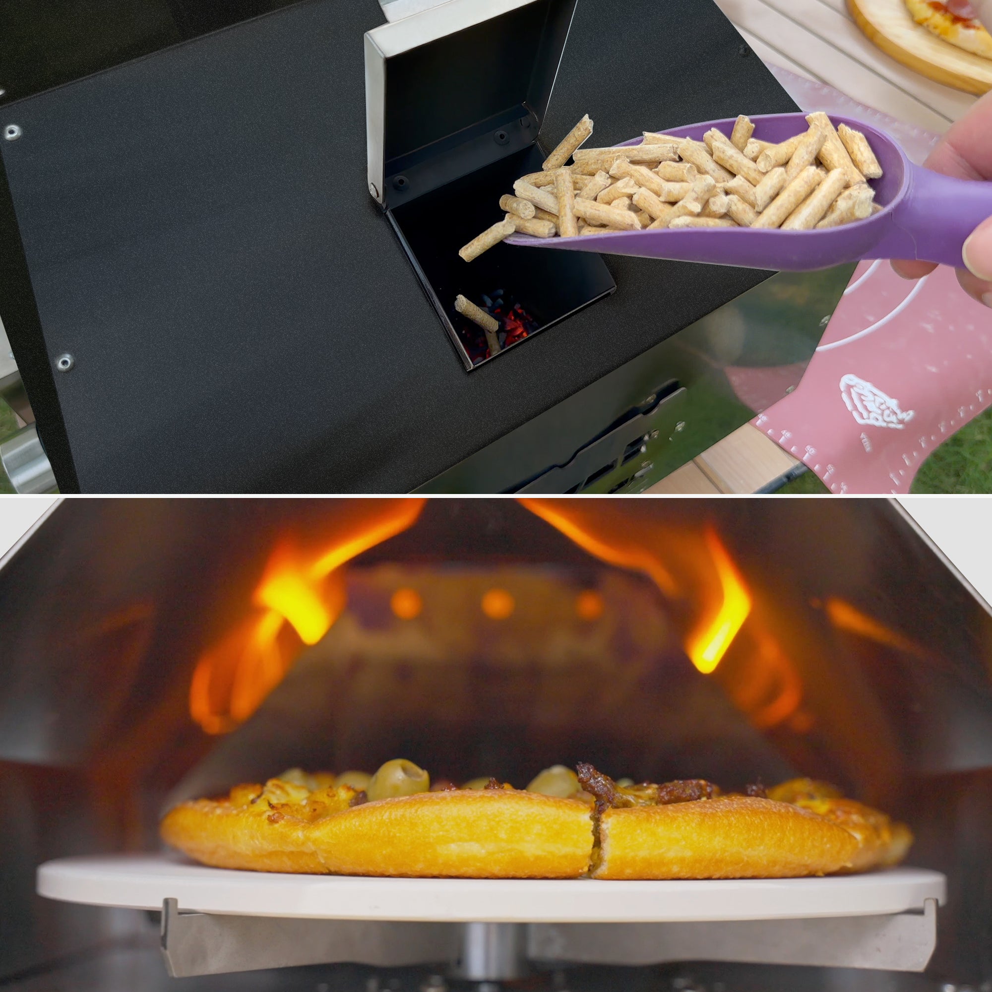 Skycorps Automatic Rotating Pizza Oven Wood Pellet Burning Backyard Camping Outdoor Pizza Oven