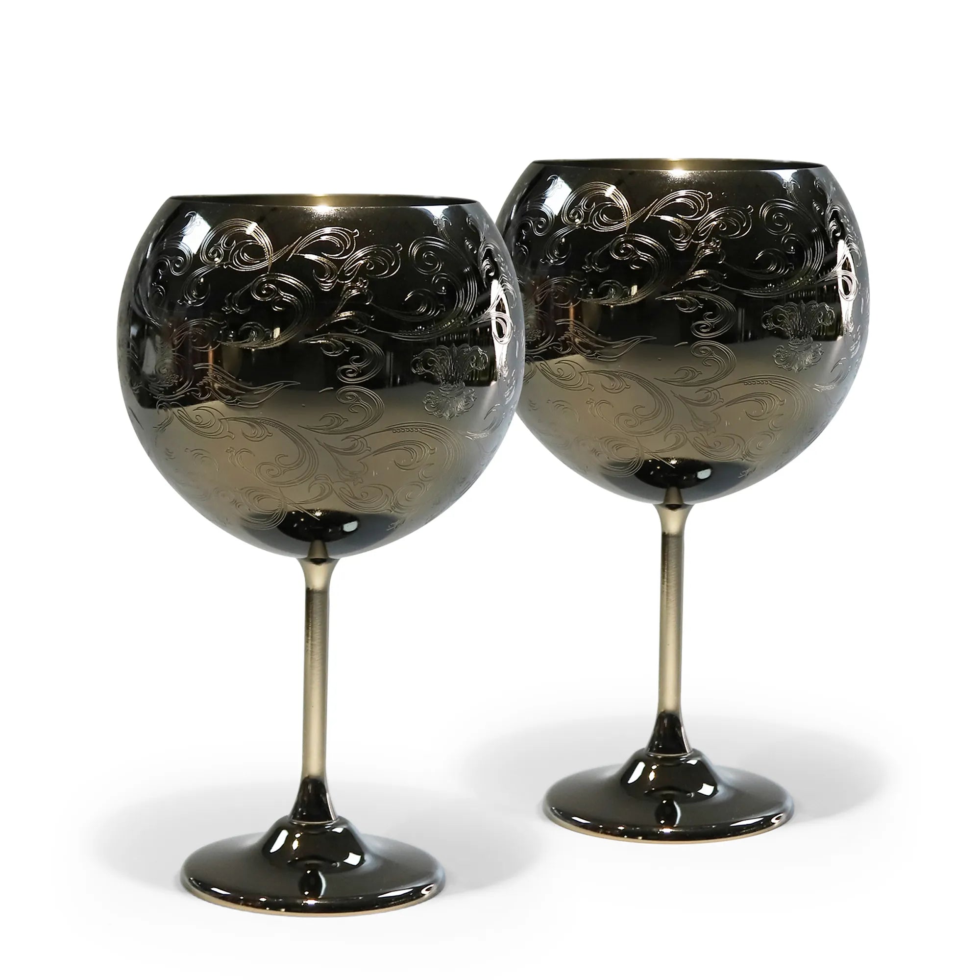 Skycrops Stainless Steel 3D Etched Baroque Spherical Cup