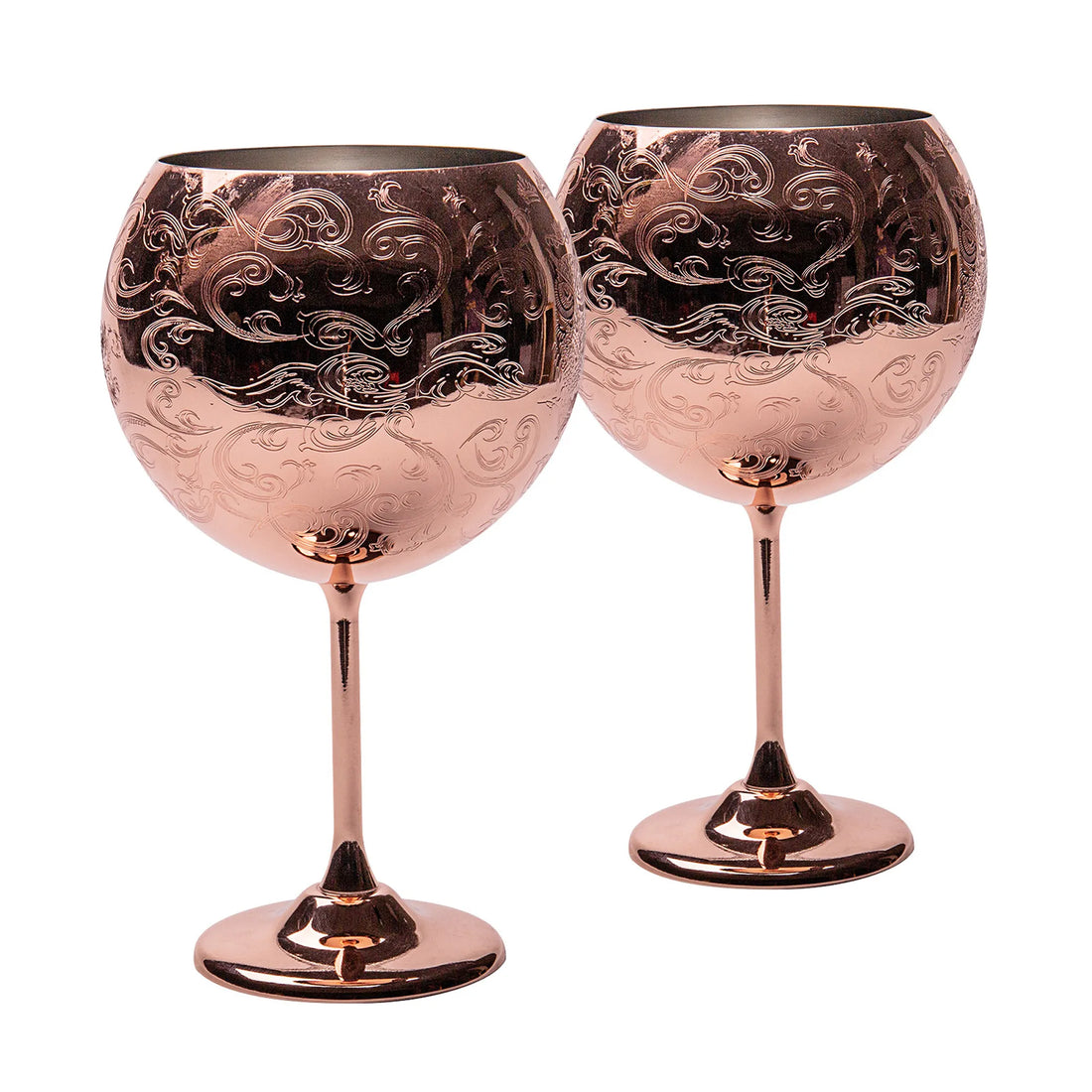 Skycrops Stainless Steel 3D Etched Baroque Spherical Cup