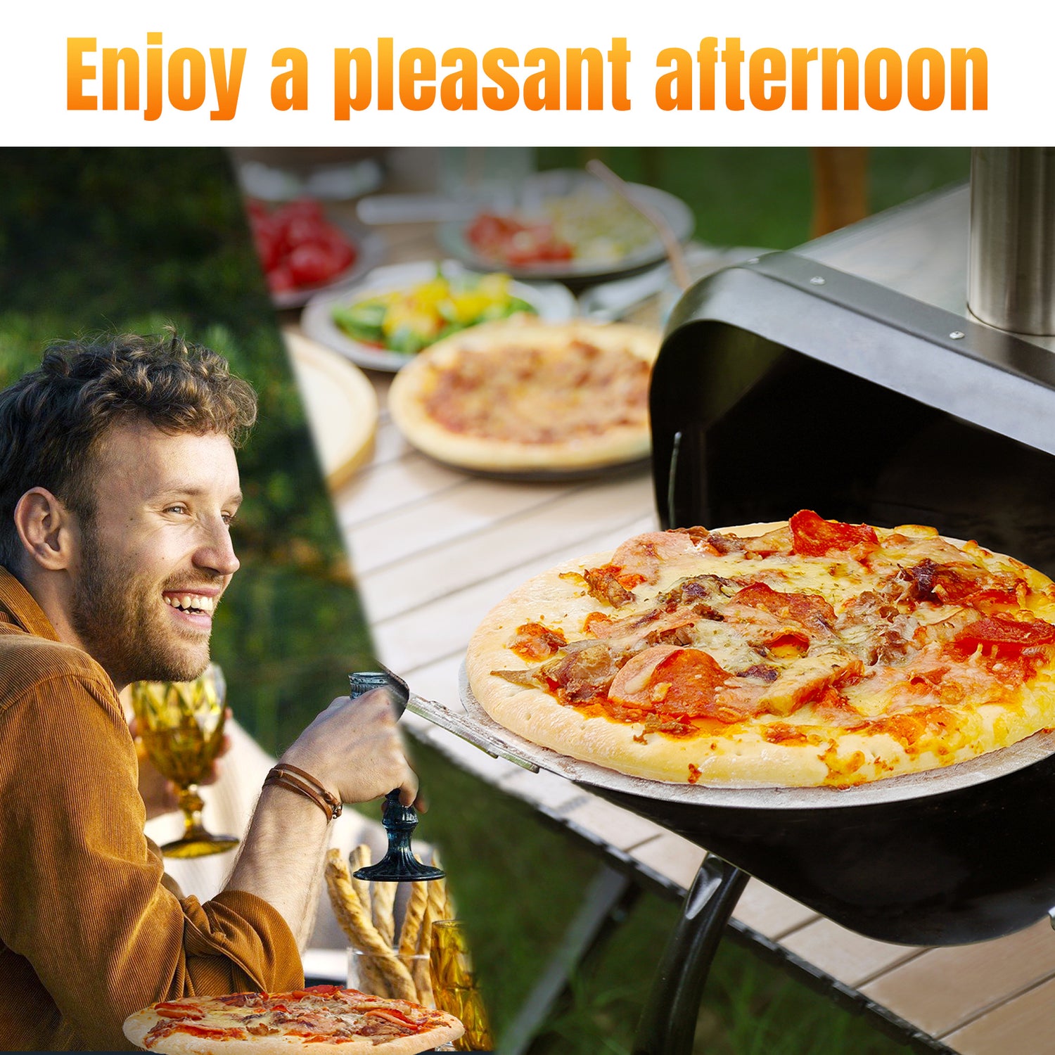 Skycorps Robot Dog Silver Portable Pizza Oven Wood Pellet Outdoor 12 Inch Pizza Oven