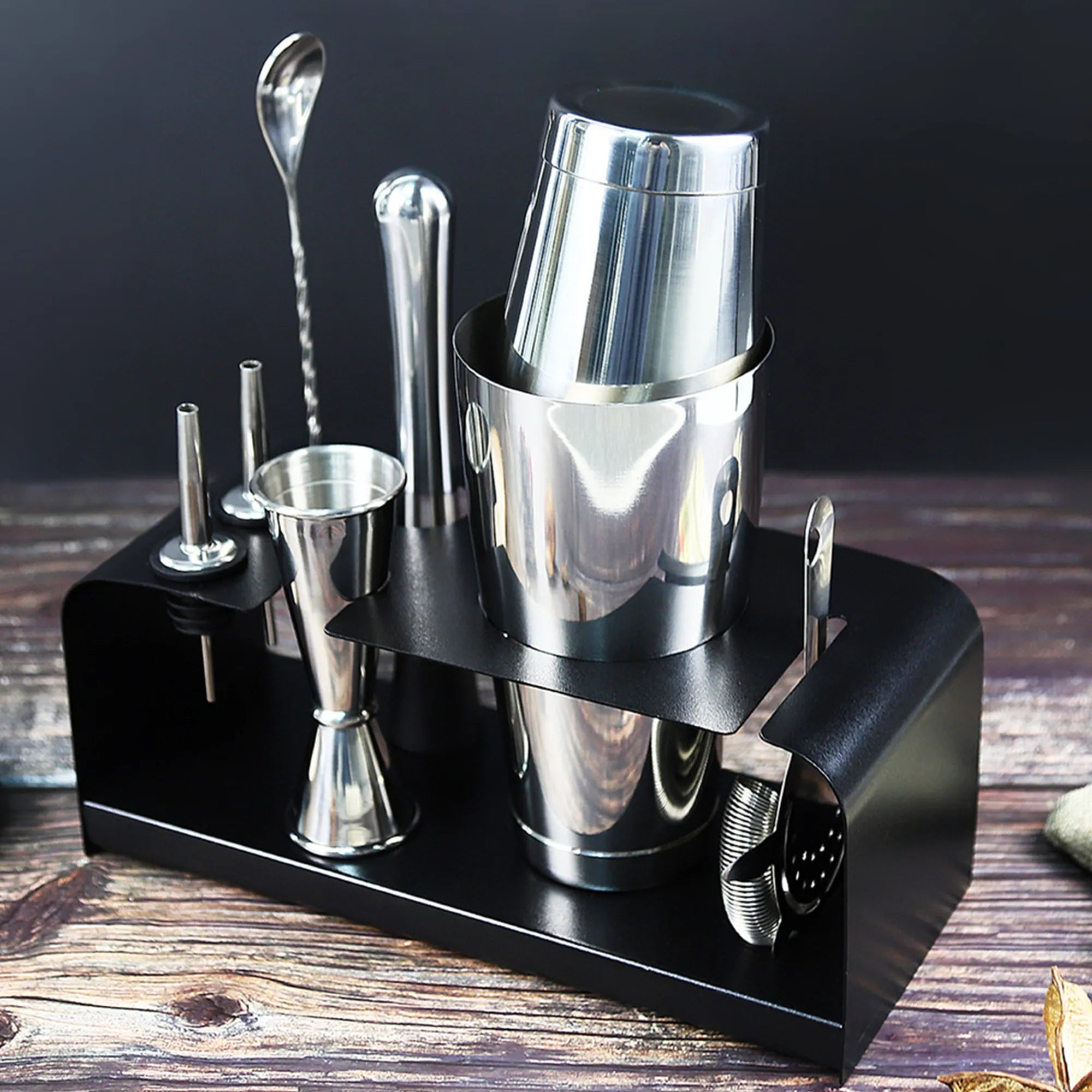 Skycorps 28oz Barware Set 8-Pieces Mirror Stainless Steel Bartender Kit