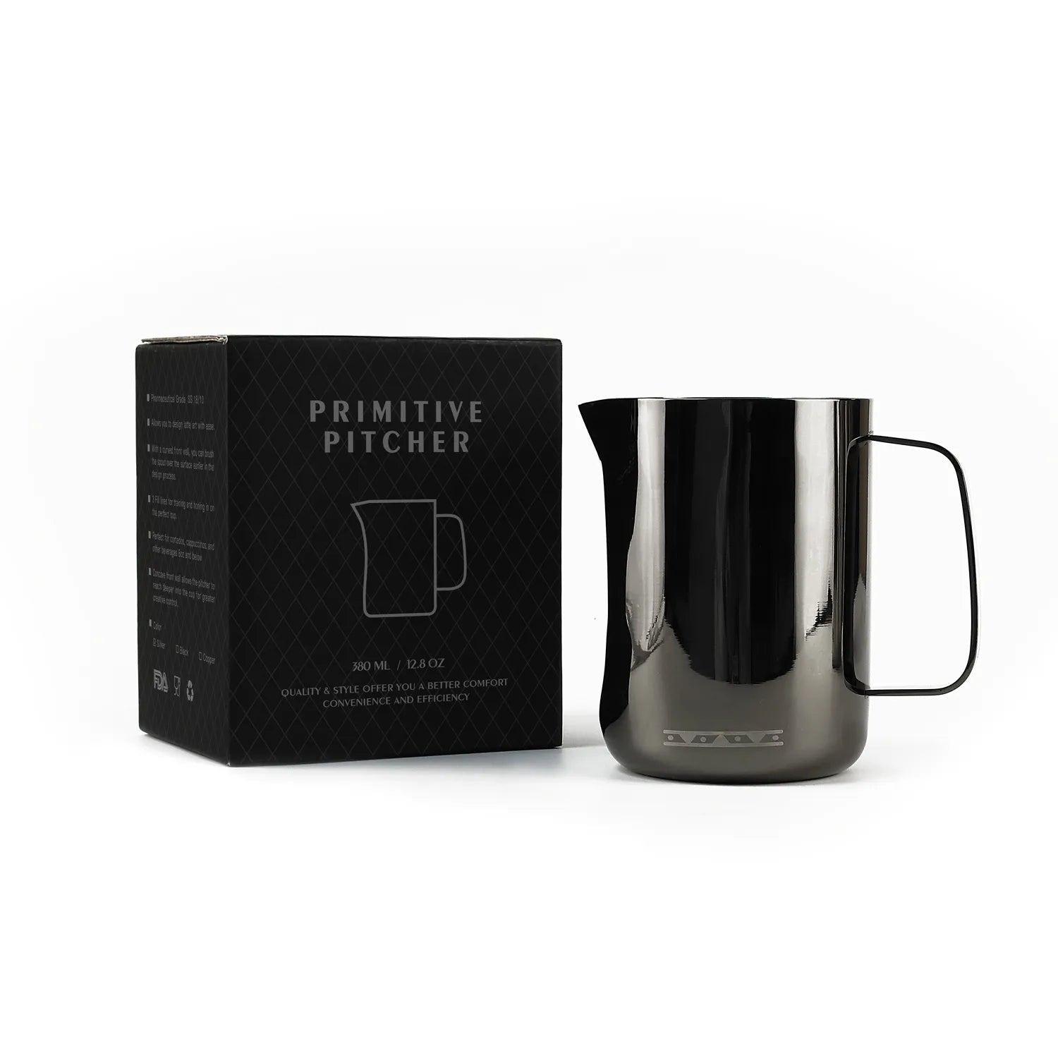 Skycrops 12oz Milk Frothing Pitcher Stainless Steel Milk Frother Cup Steaming Cappuccino Espresso Machine Accessories Barista Tools