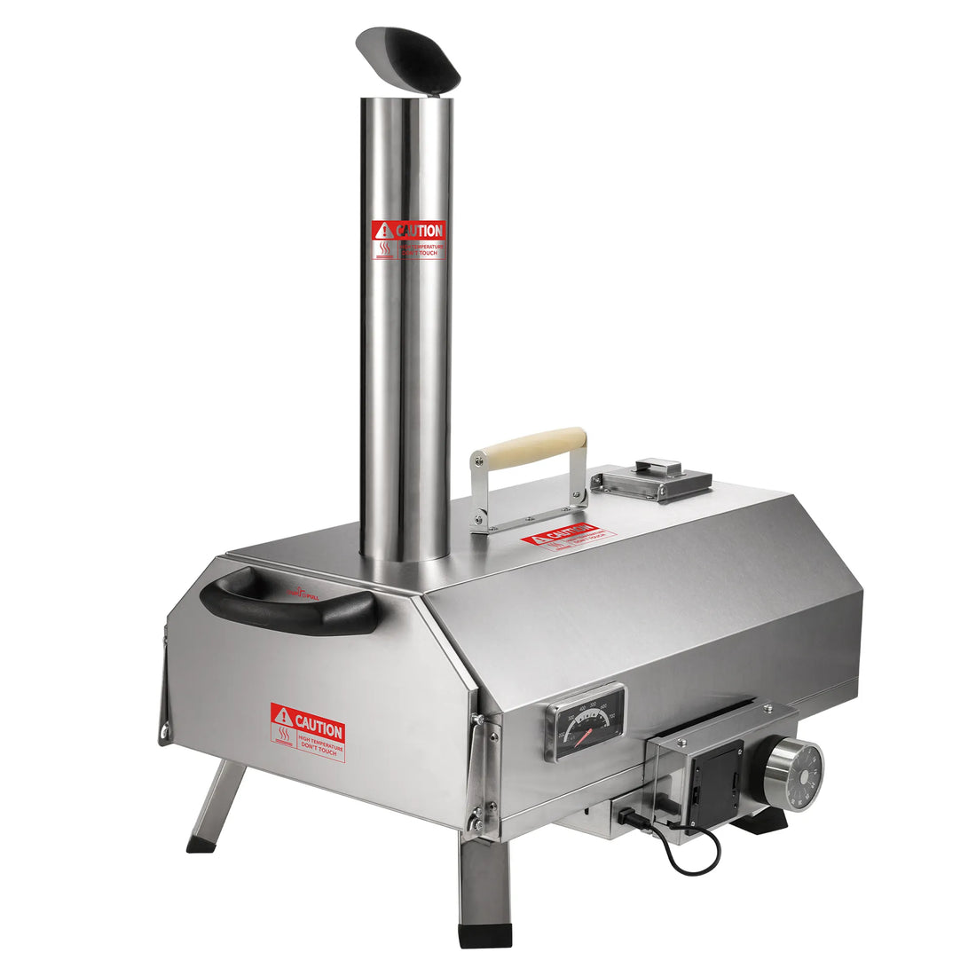 Trapezoidal 360 Degree Automatic Rotating Silver Outdoor Pizza Oven