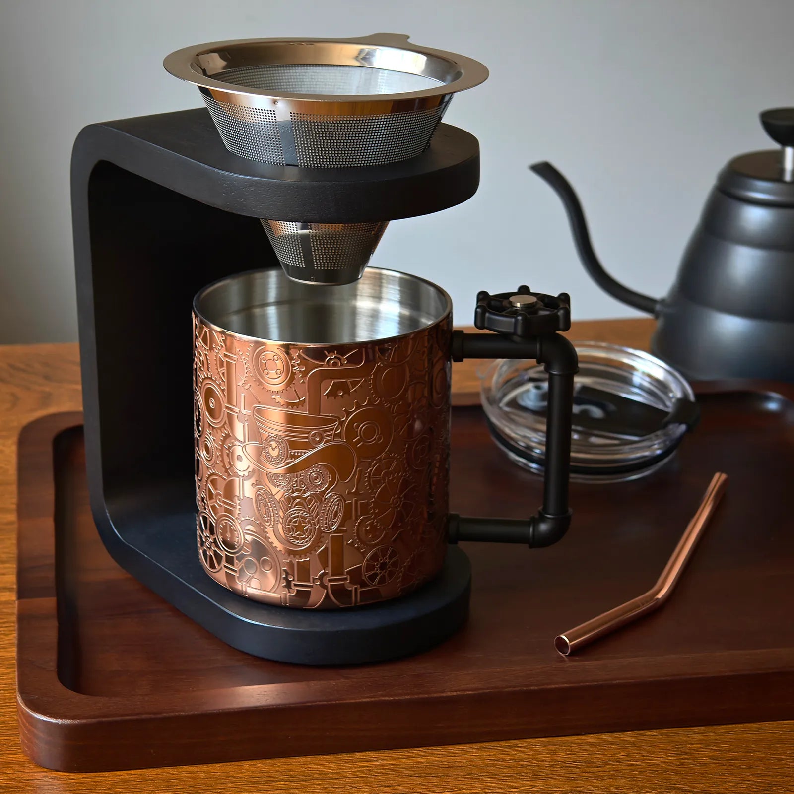 Tasses à café en acier inoxydable avec tasse en cuivre gravé Skycorps