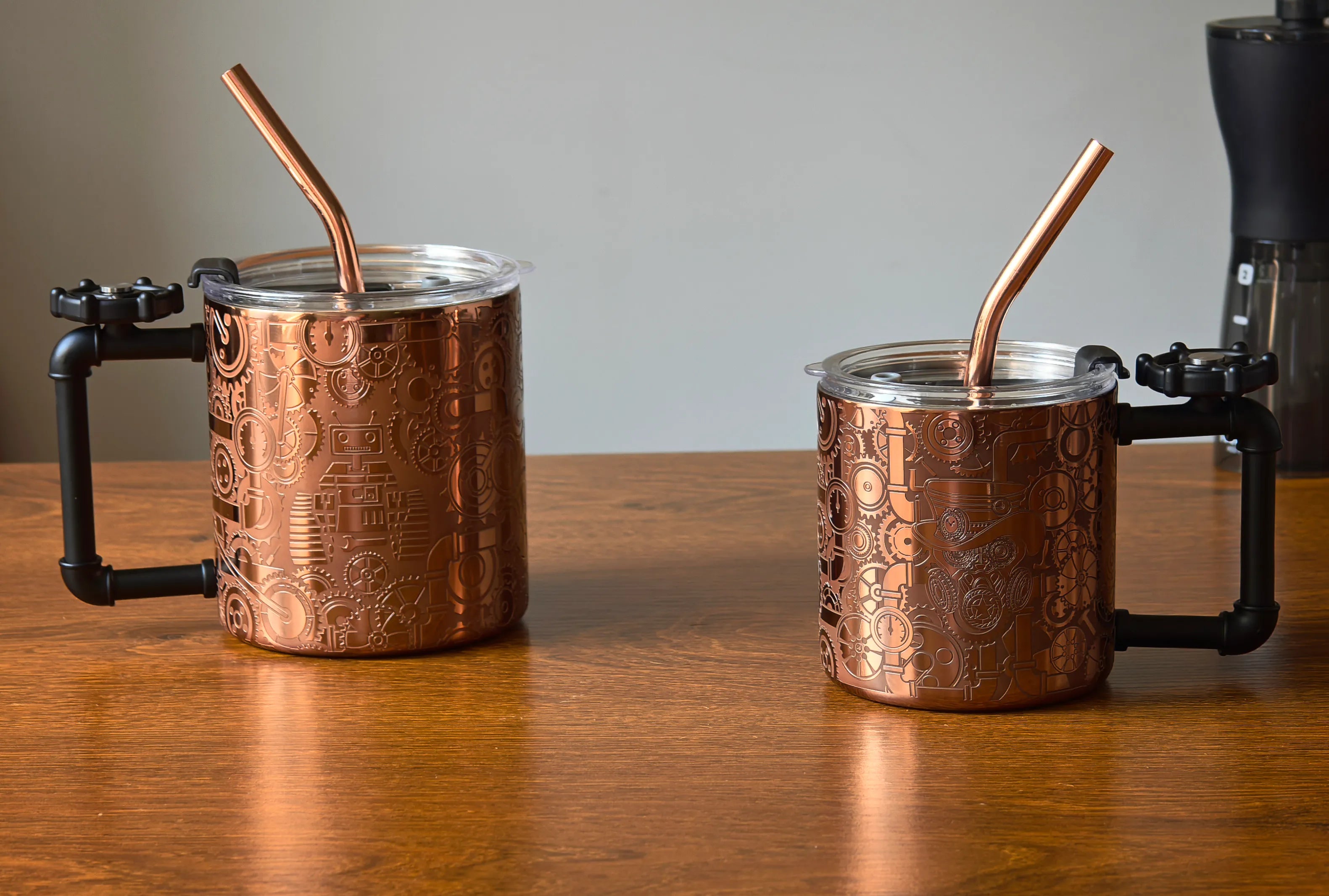 Tasses à café en acier inoxydable avec tasse en cuivre gravé Skycorps