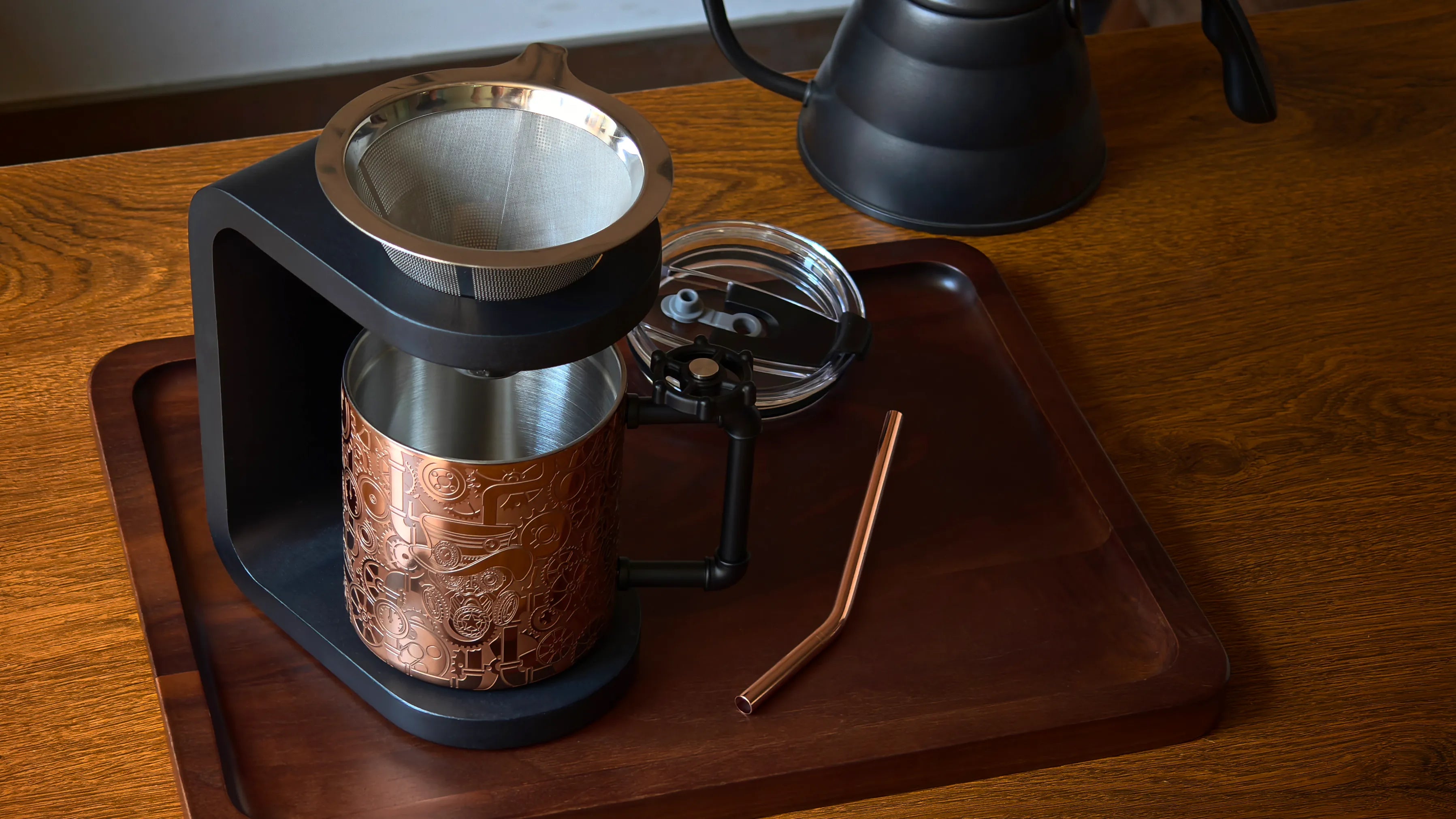 Tasses à café en acier inoxydable avec tasse en cuivre gravé Skycorps