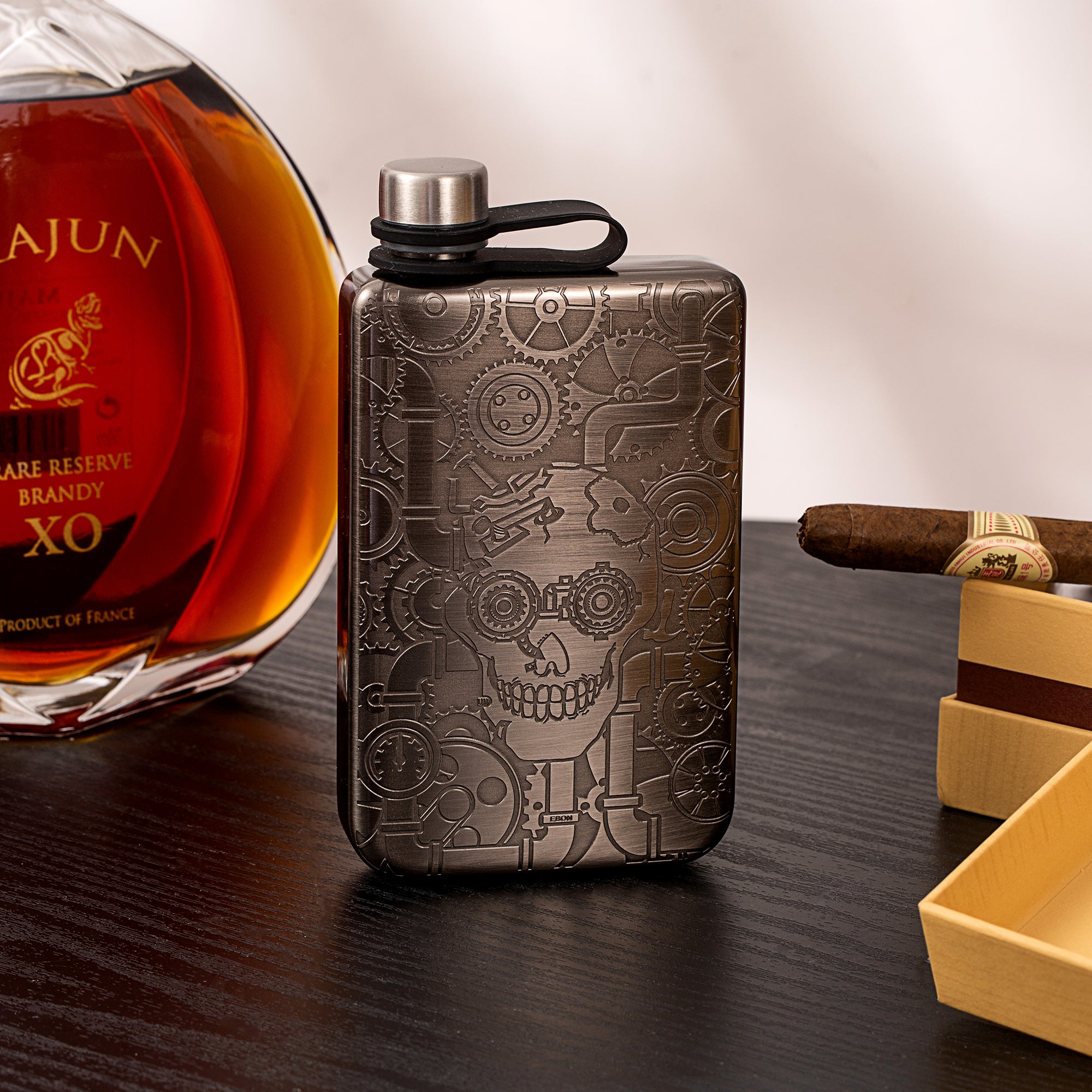 Skycorps Stainless Steel Etched Wine Pot Small Hip Flask