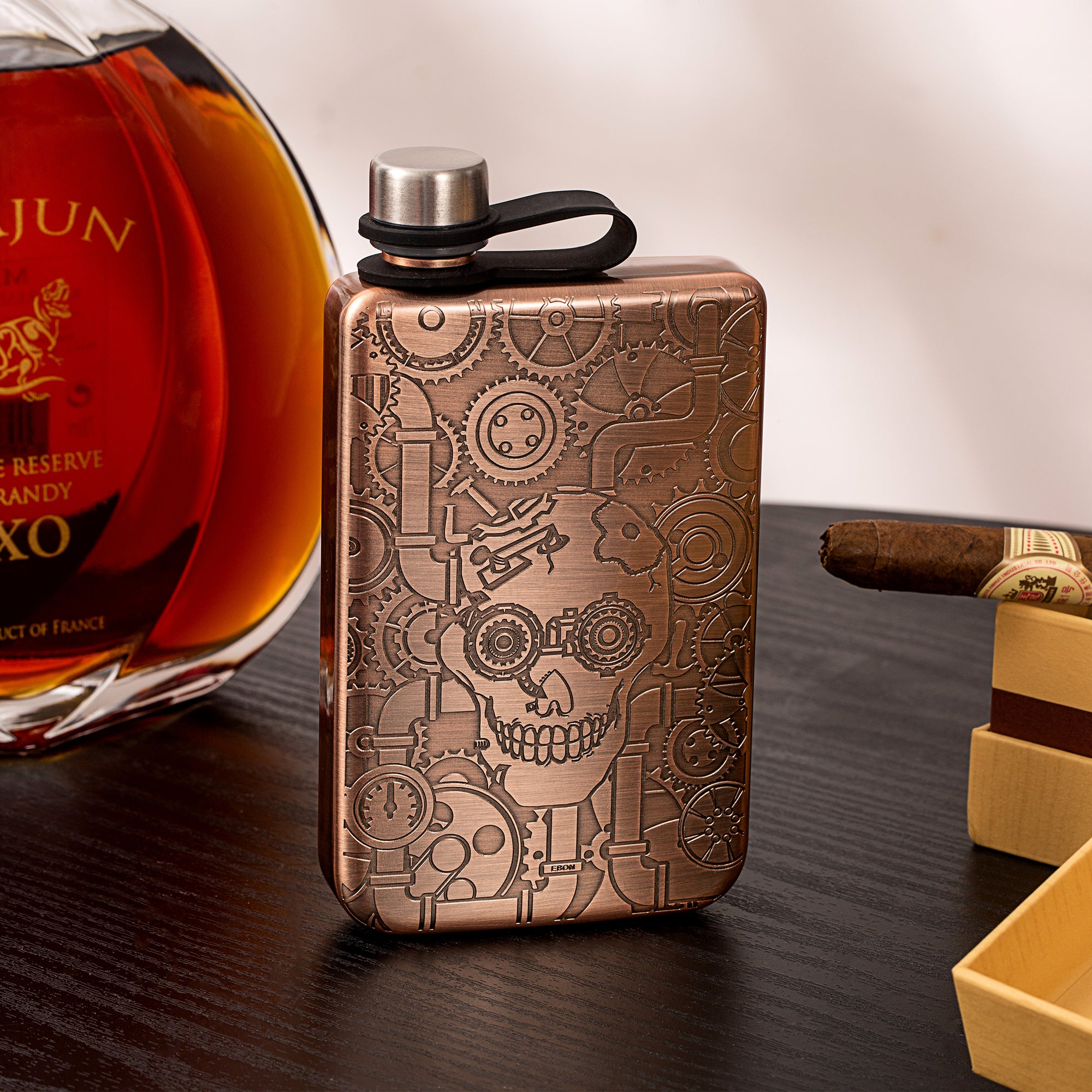 Skycorps Stainless Steel Etched Wine Pot Small Hip Flask