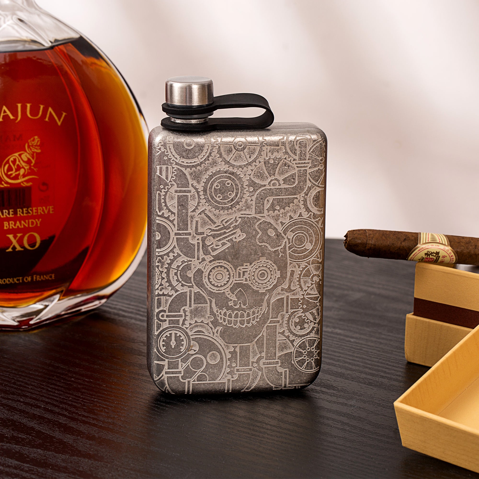 Skycorps Stainless Steel Etched Wine Pot Small Hip Flask