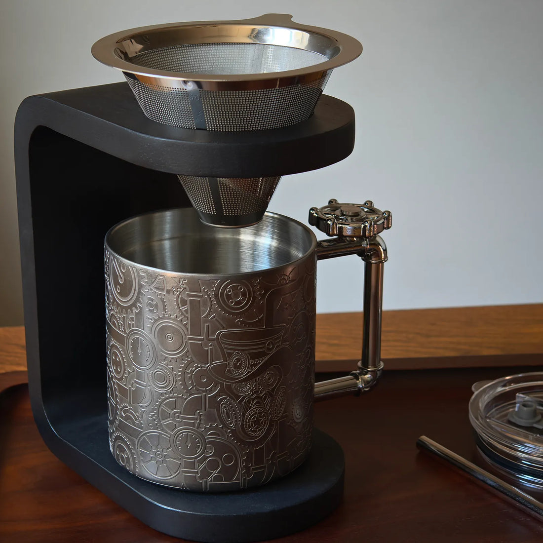 Tasses à café en acier inoxydable avec tasse en cuivre gravé Skycorps
