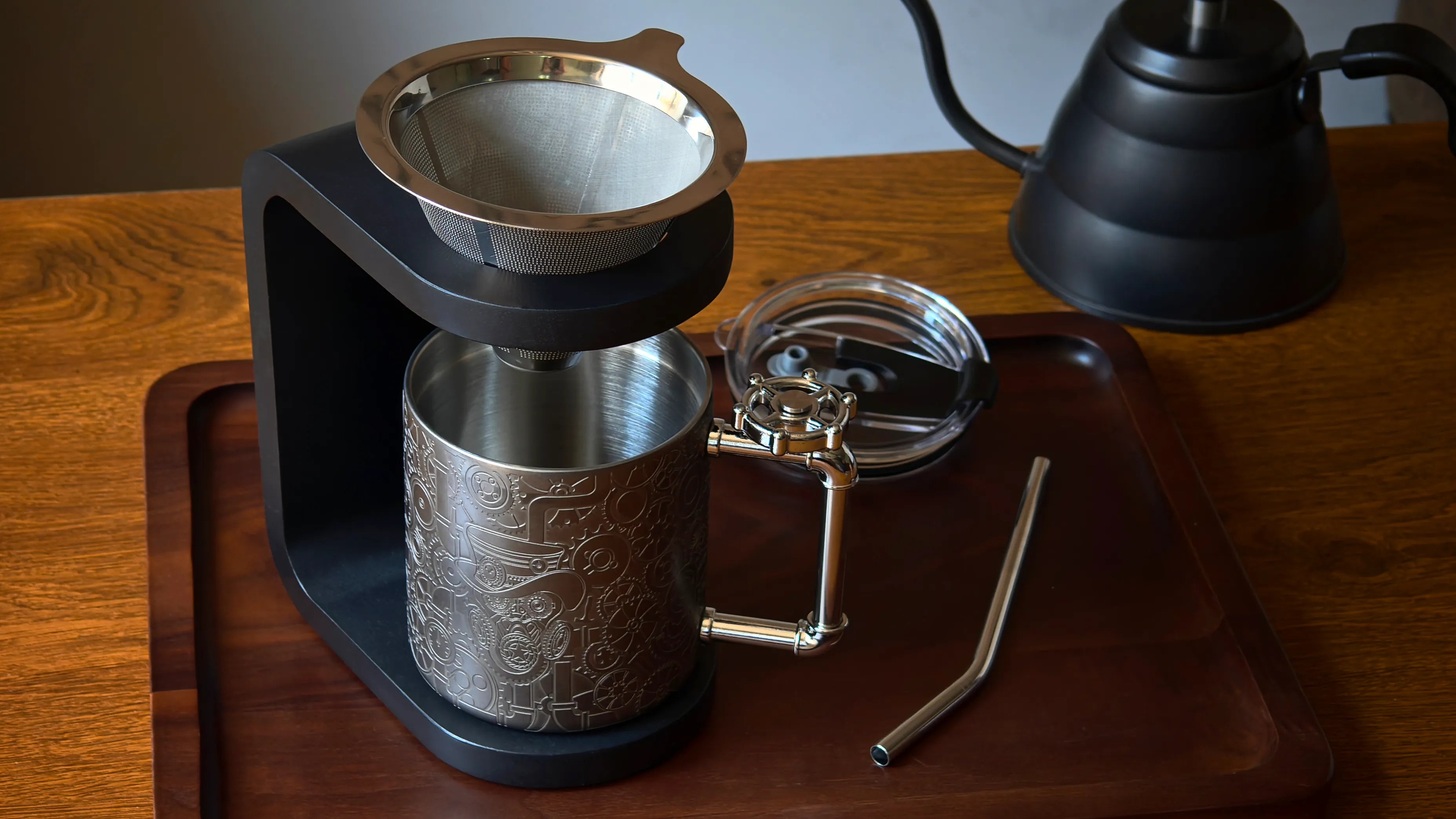 Tasses à café en acier inoxydable avec tasse en cuivre gravé Skycorps